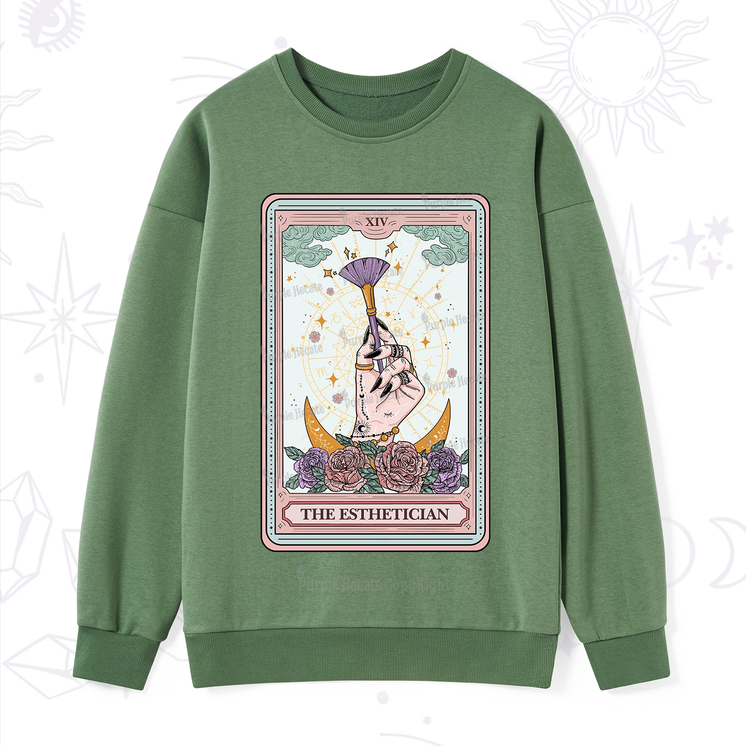 Purplehecate The Esthetician Tarot Card Sweatshirt