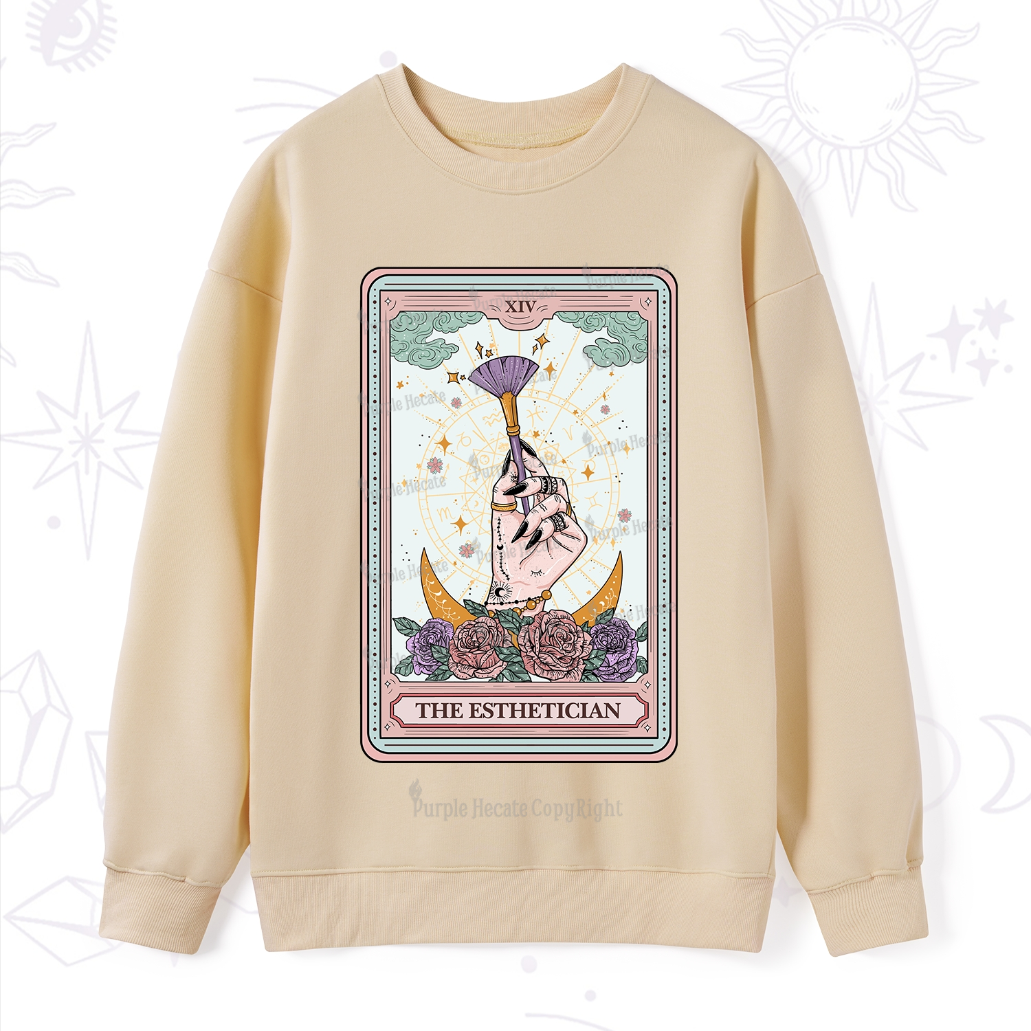 Purplehecate The Esthetician Tarot Card Sweatshirt