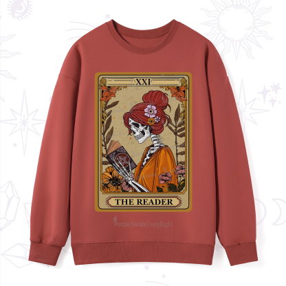 Purplehecate The Reader Tarot Card Skeleton Sweatshirt