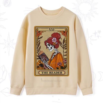 Purplehecate The Reader Tarot Card Skeleton Sweatshirt