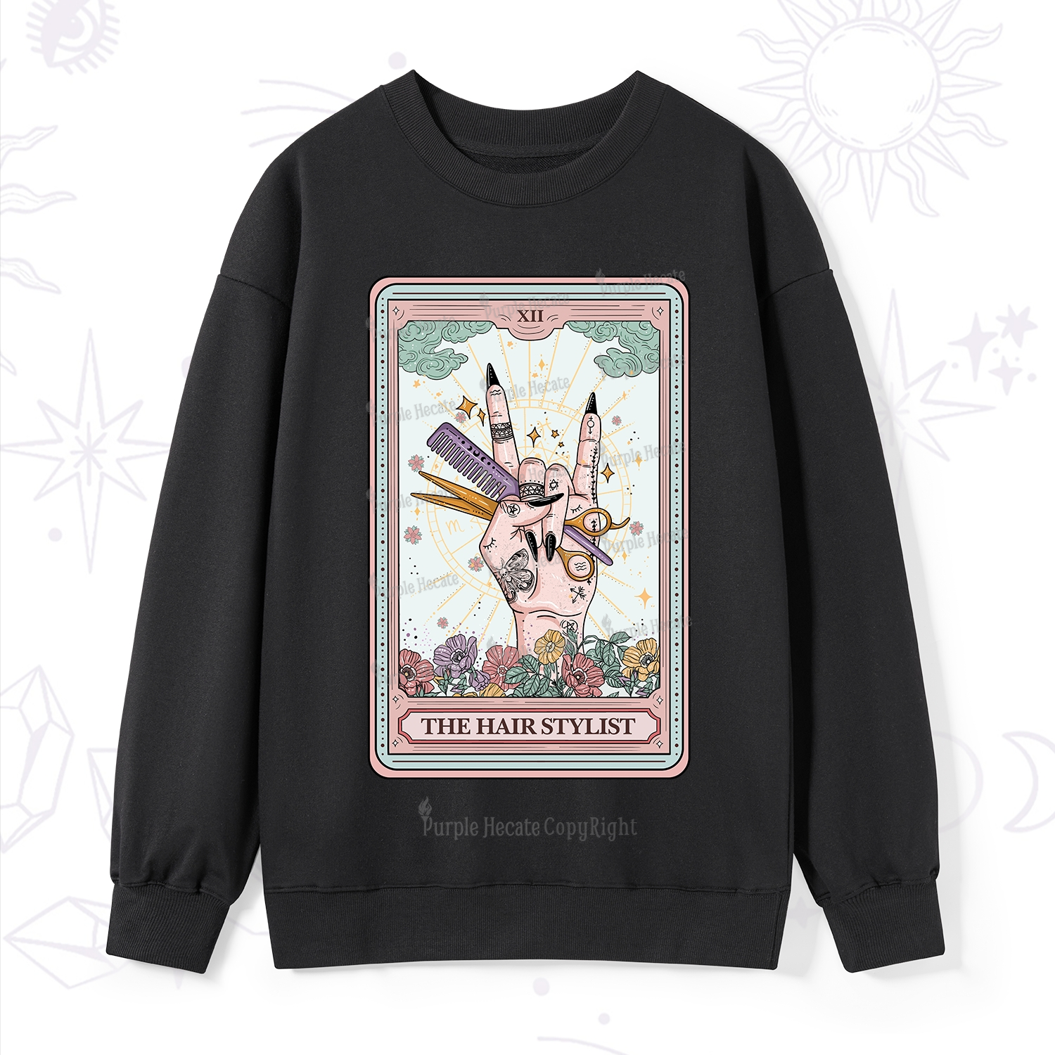Purplehecate The Hair Stylist Tarot Sweatshirt