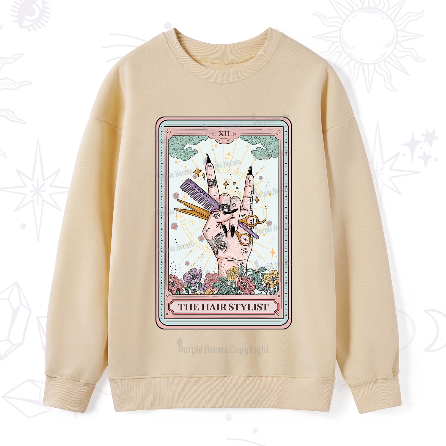 Purplehecate The Hair Stylist Tarot Sweatshirt