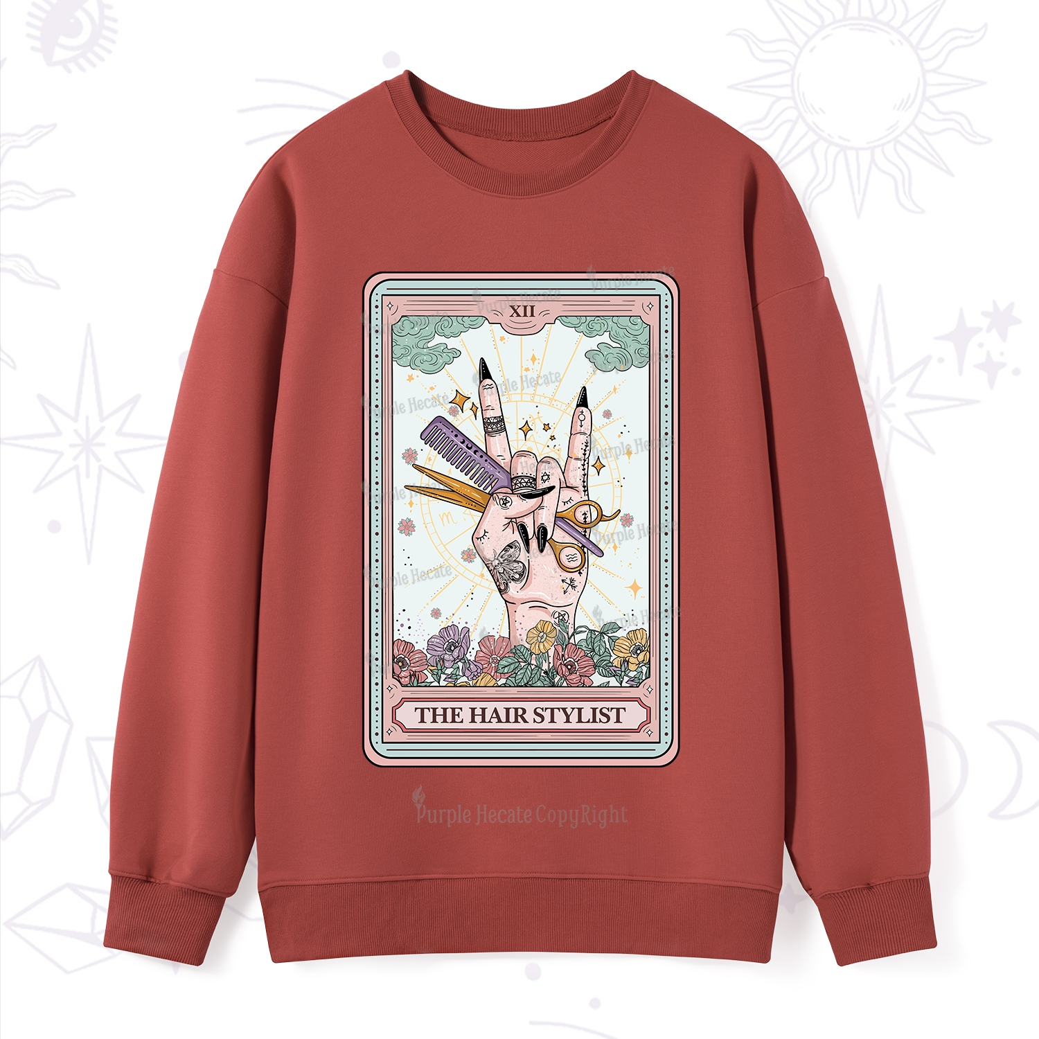 Purplehecate The Hair Stylist Tarot Sweatshirt