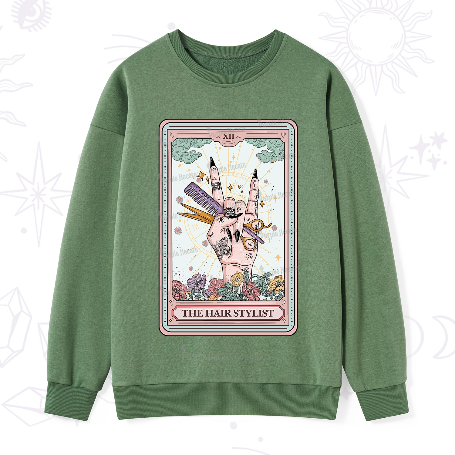 Purplehecate The Hair Stylist Tarot Sweatshirt