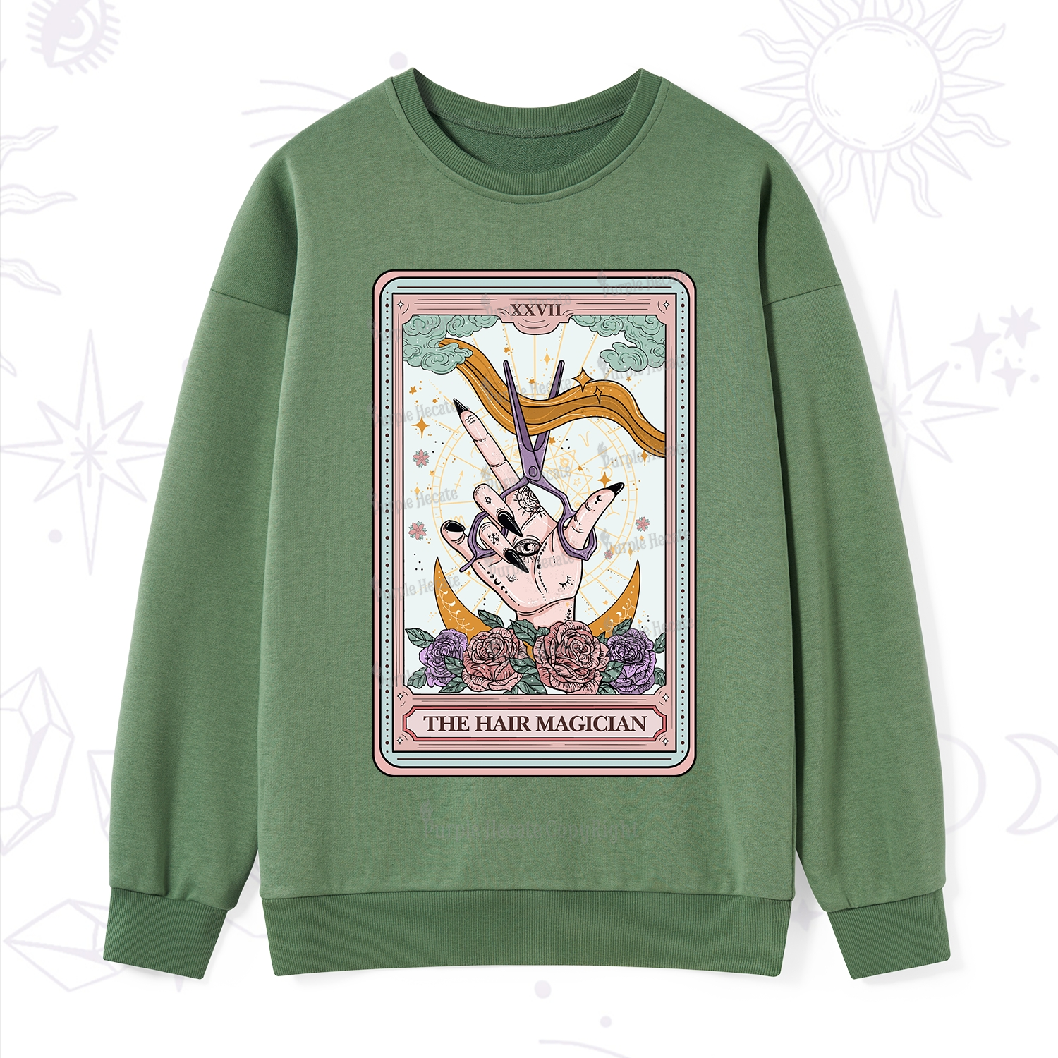Purplehecate The Hair Magician Tarot Sweatshirt