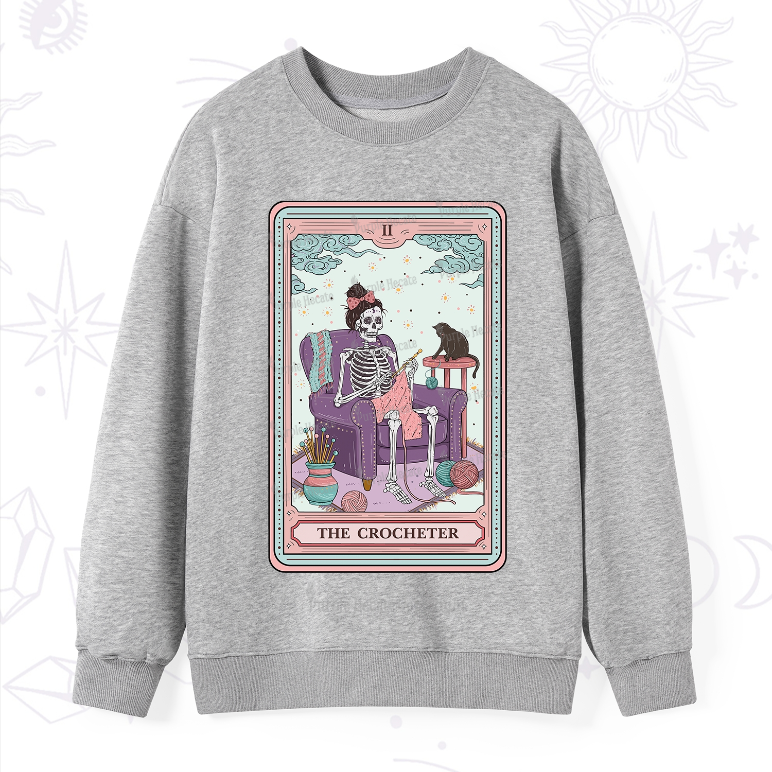 Purplehecate The Crocheter Tarot Sweatshirt