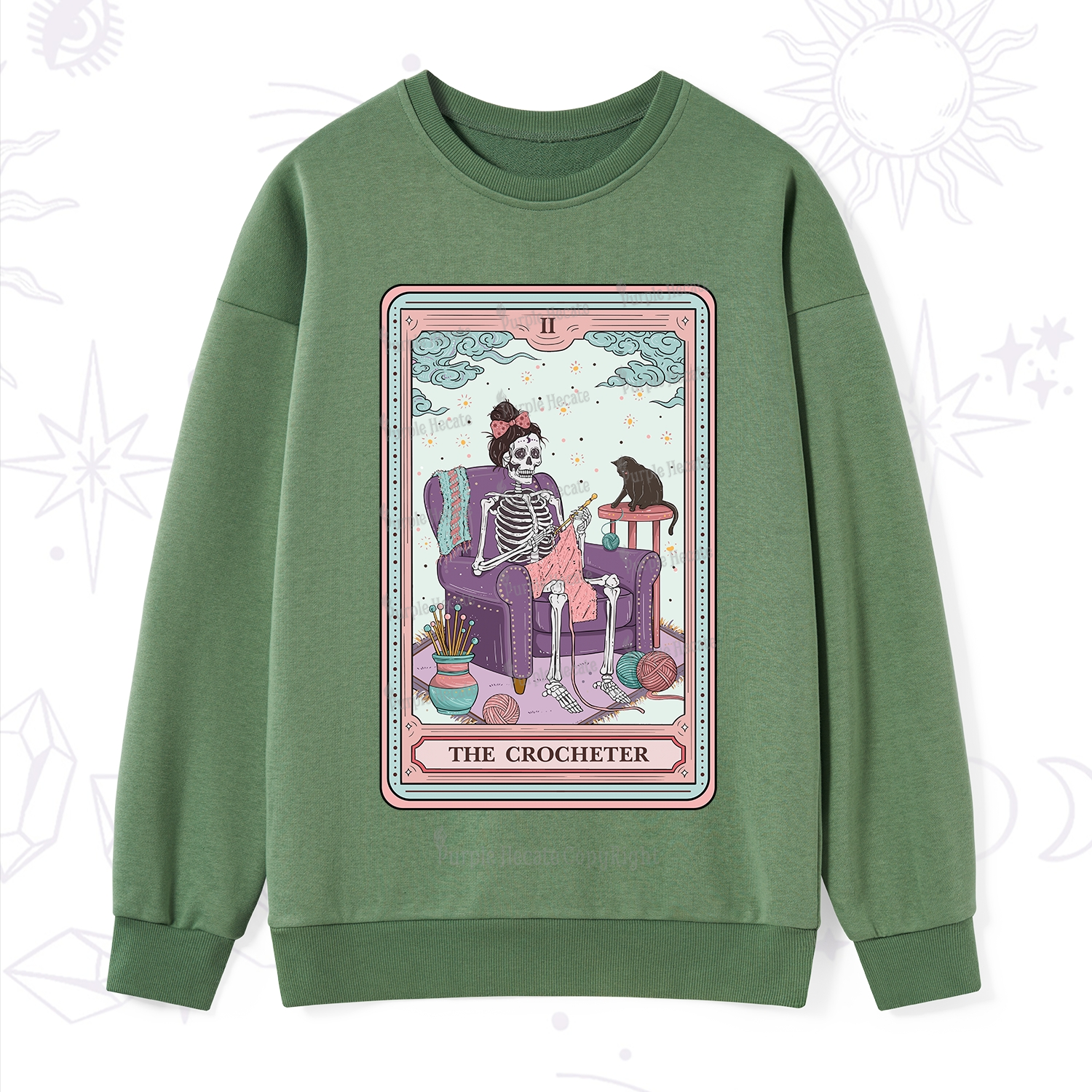 Purplehecate The Crocheter Tarot Sweatshirt