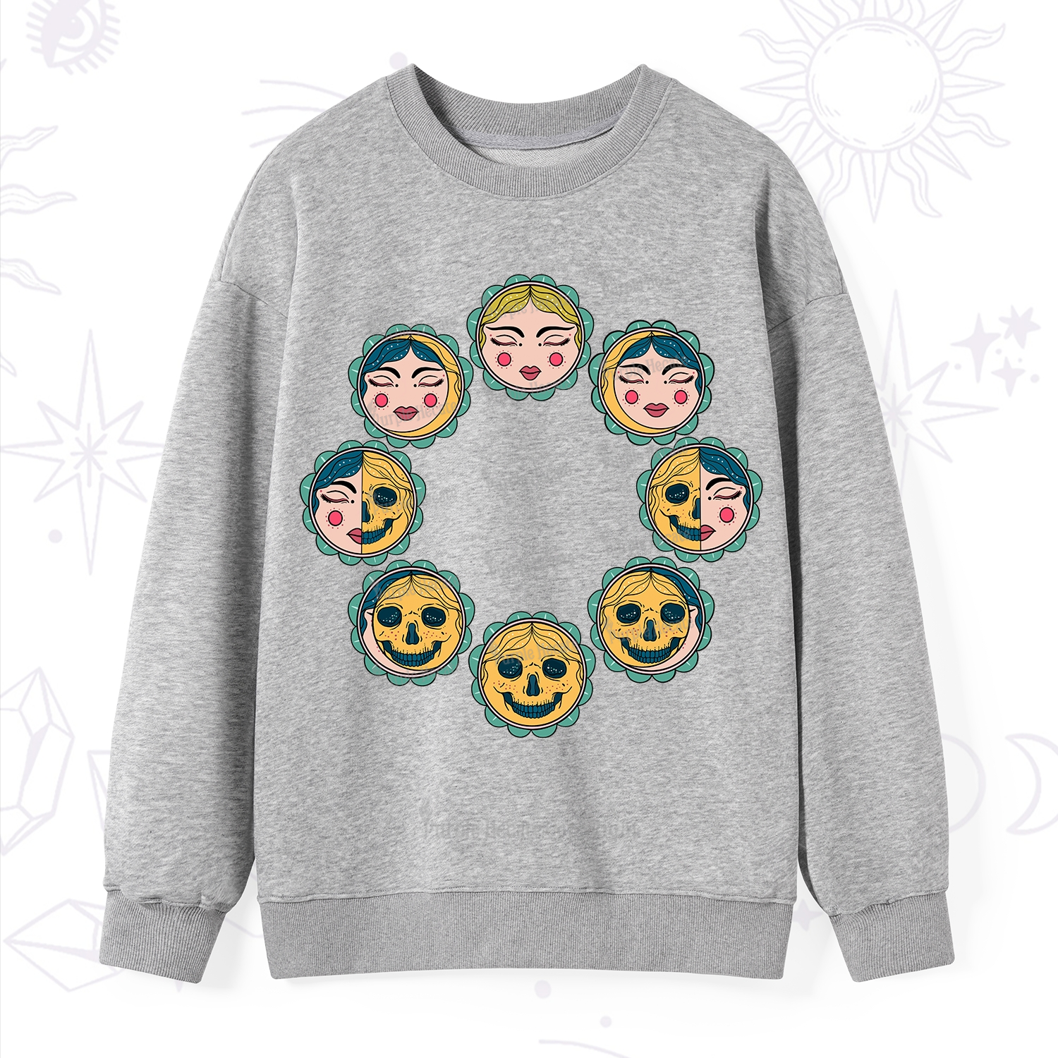 Purplehecate Lunar Skull Cycle Sweatshirt