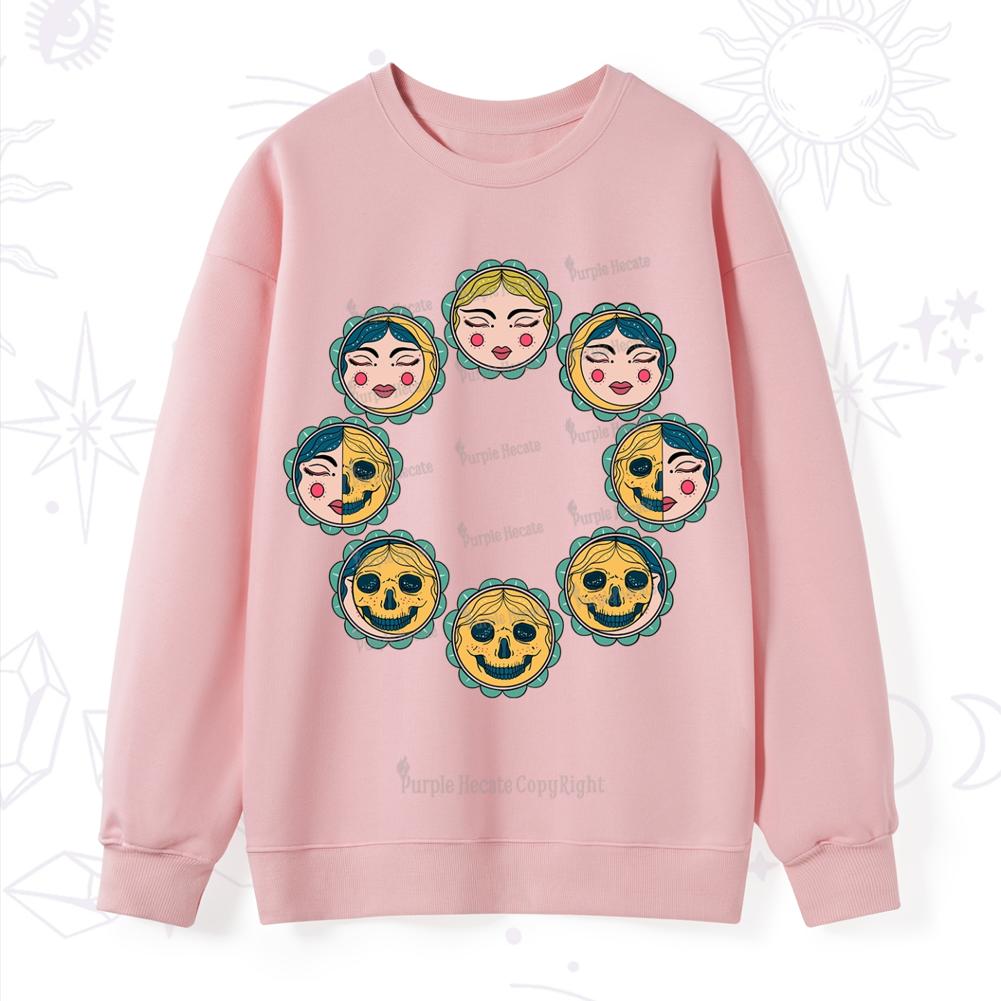 Purplehecate Lunar Skull Cycle Sweatshirt