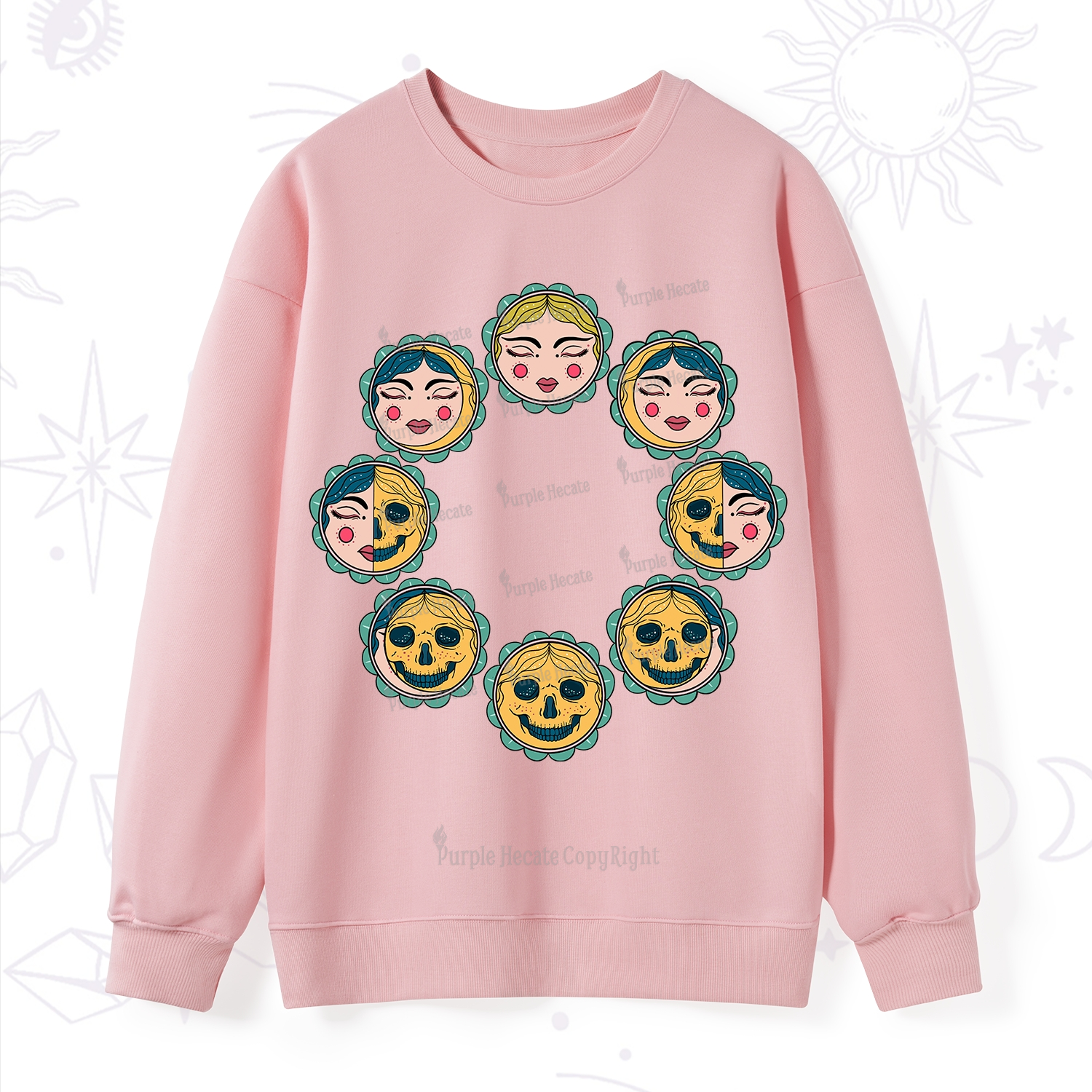 Purplehecate Lunar Skull Cycle Sweatshirt