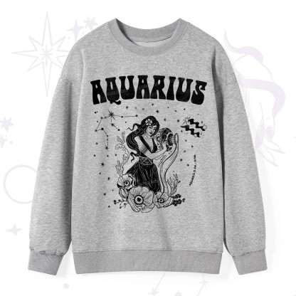 Purplehecate Aquarius Zodiac Glyphs Sweatshirt