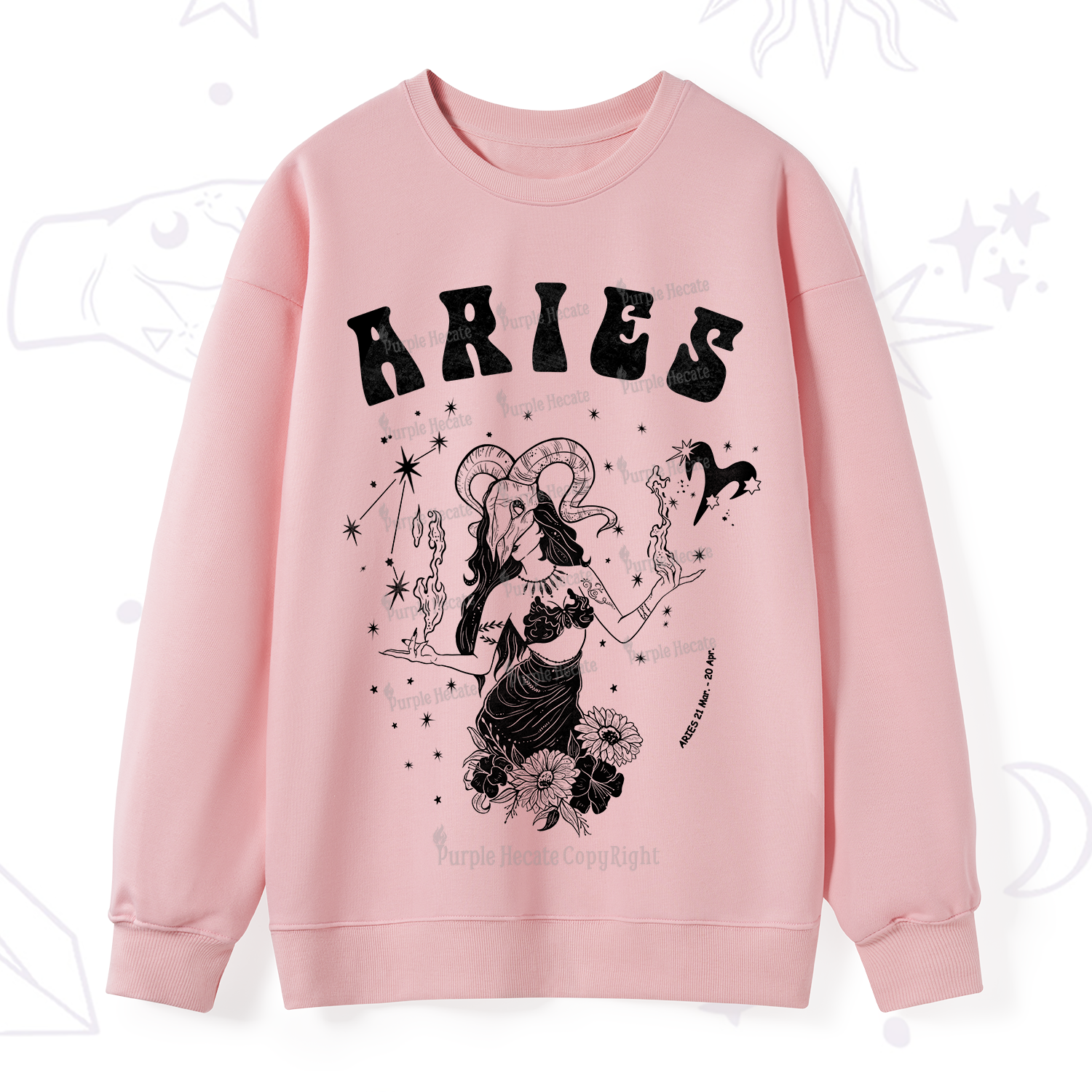 Purplehecate Aries Zodiac Glyphs Sweatshirt