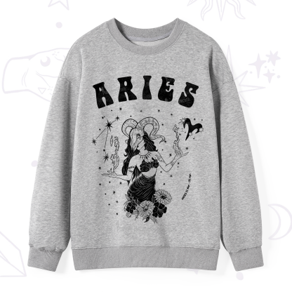 Purplehecate Aries Zodiac Glyphs Sweatshirt