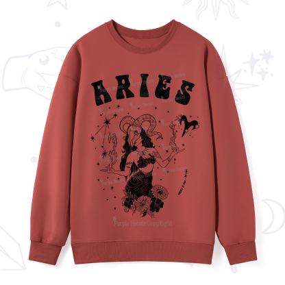 Purplehecate Aries Zodiac Glyphs Sweatshirt