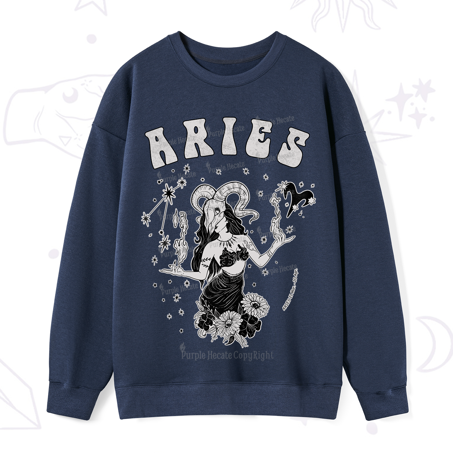 Purplehecate Aries Zodiac Glyphs Sweatshirt