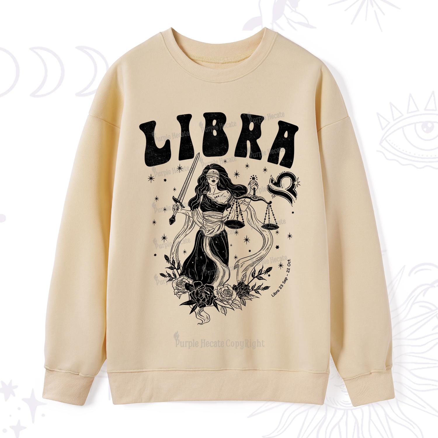 Purplehecate Libra Zodiac Glyphs Sweatshirt