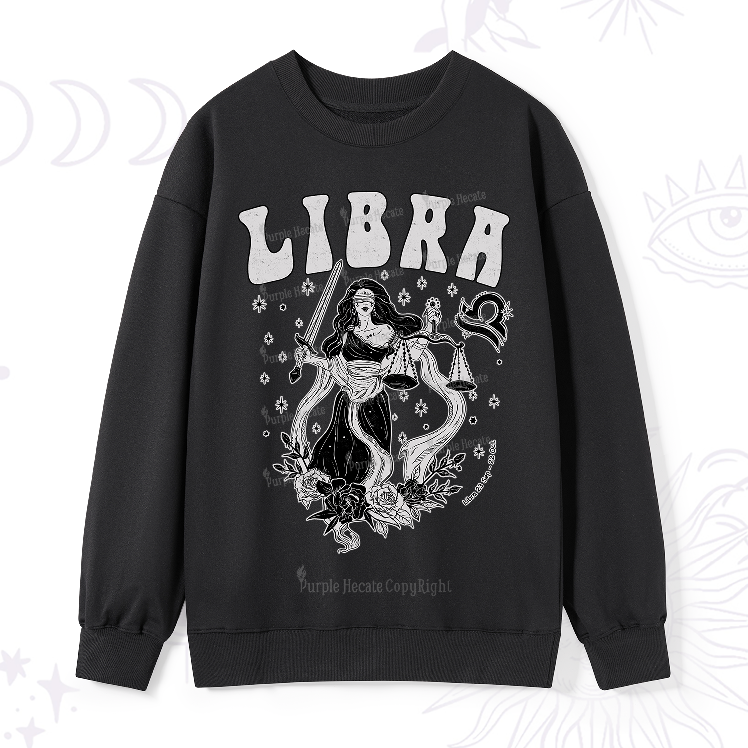 Purplehecate Libra Zodiac Glyphs Sweatshirt