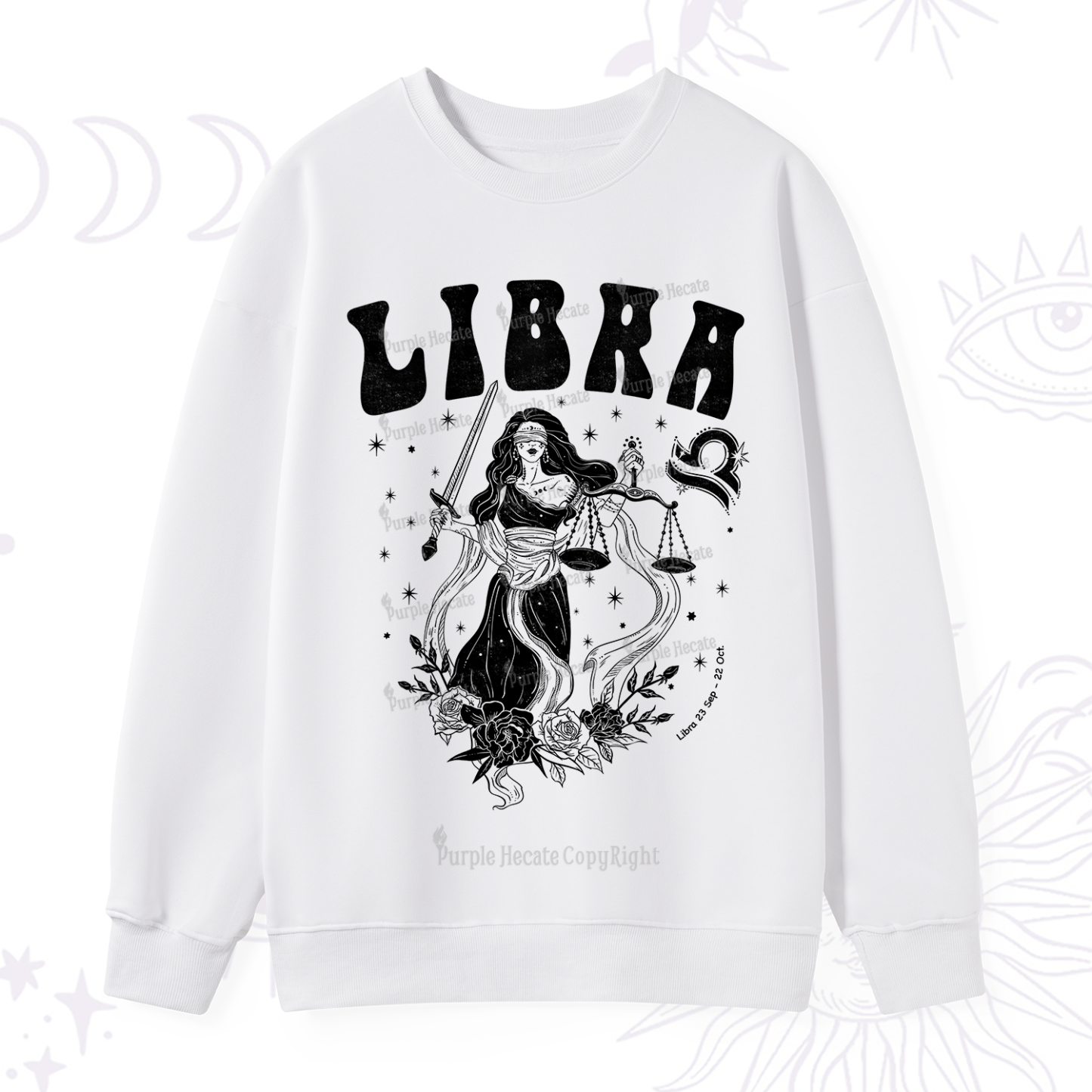 Purplehecate Libra Zodiac Glyphs Sweatshirt
