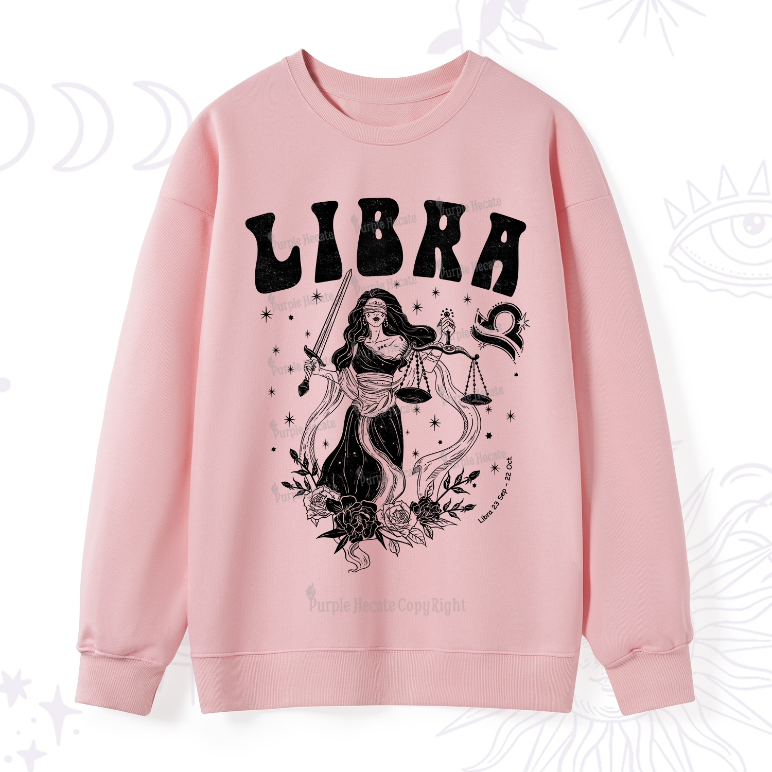 Purplehecate Libra Zodiac Glyphs Sweatshirt