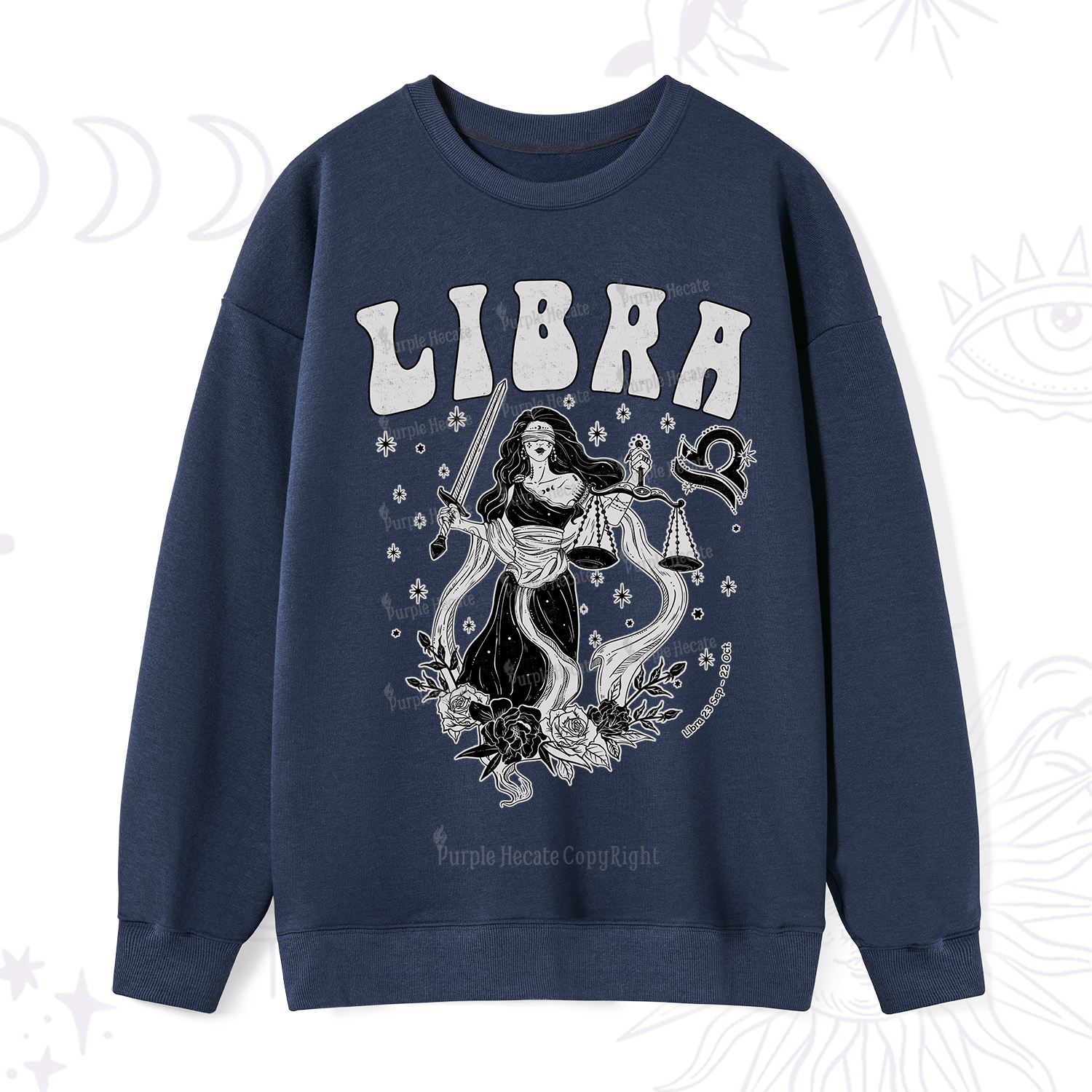 Purplehecate Libra Zodiac Glyphs Sweatshirt