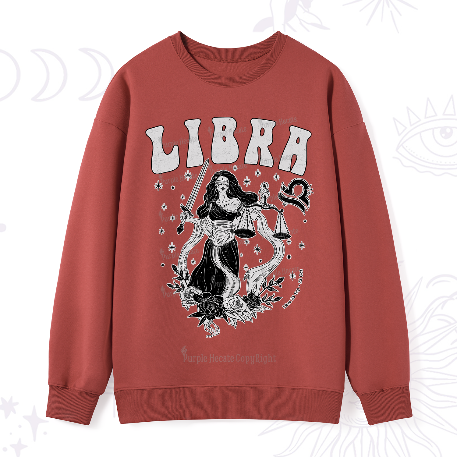 Purplehecate Libra Zodiac Glyphs Sweatshirt