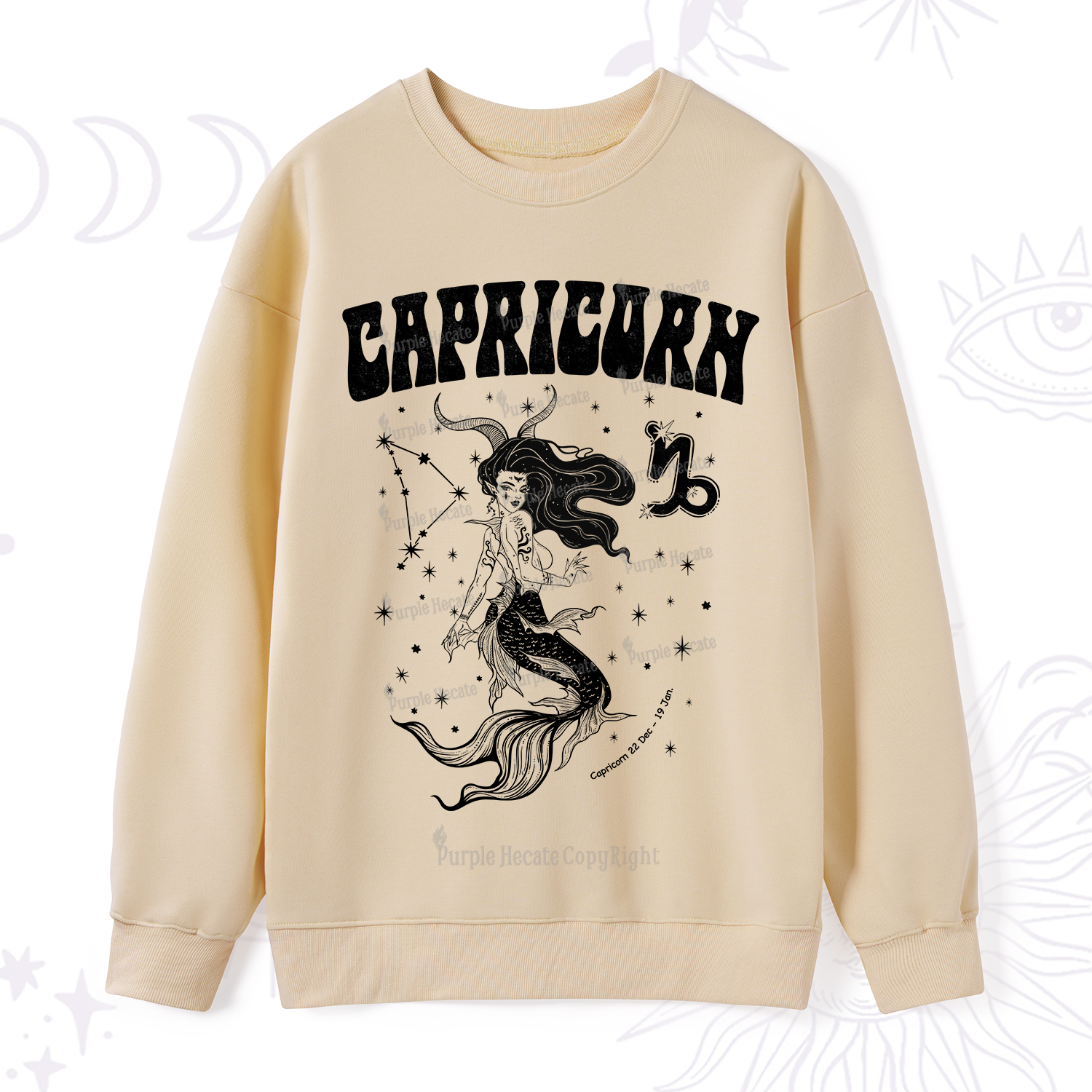 Purplehecate Capricorn Zodiac Glyphs Sweatshirt