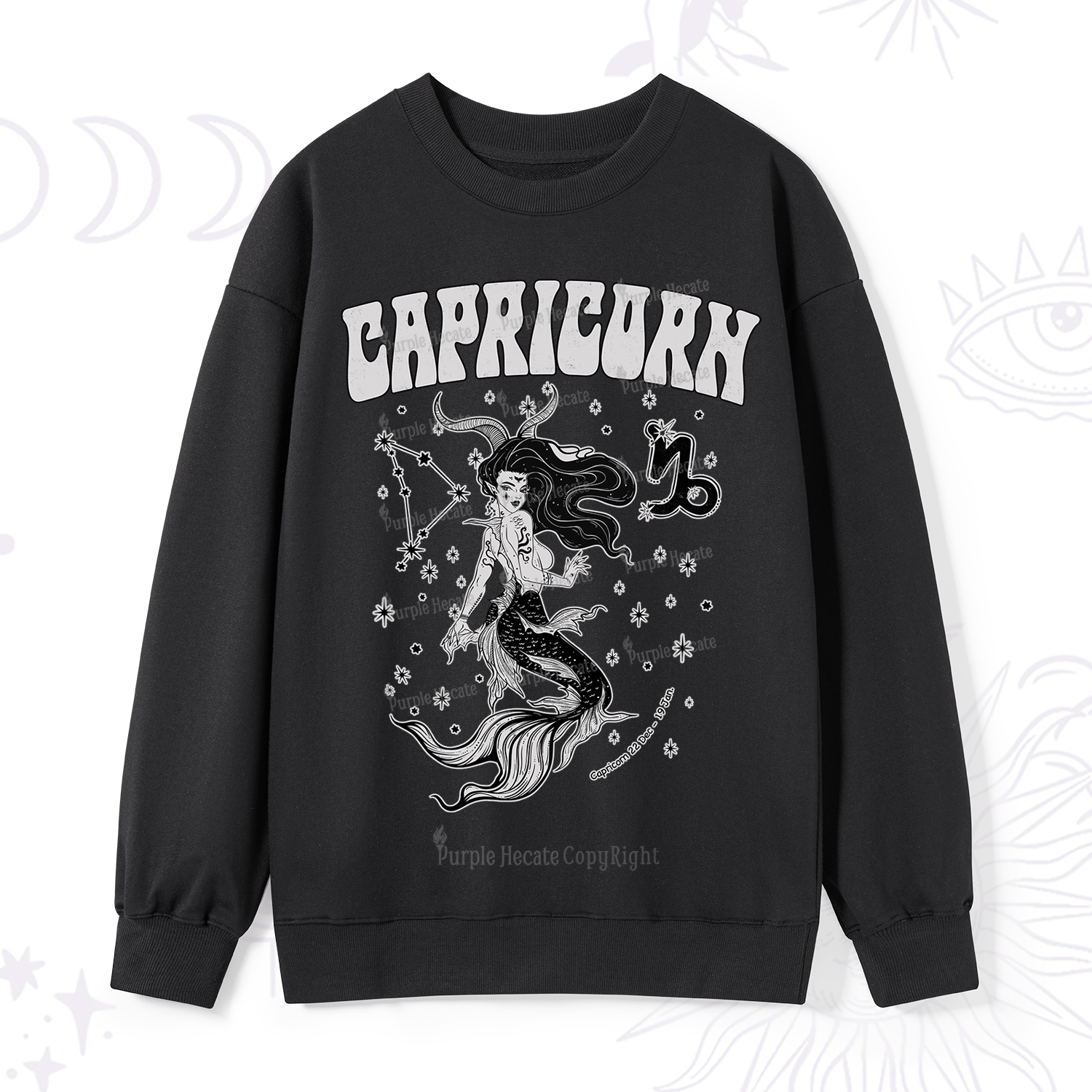 Purplehecate Capricorn Zodiac Glyphs Sweatshirt