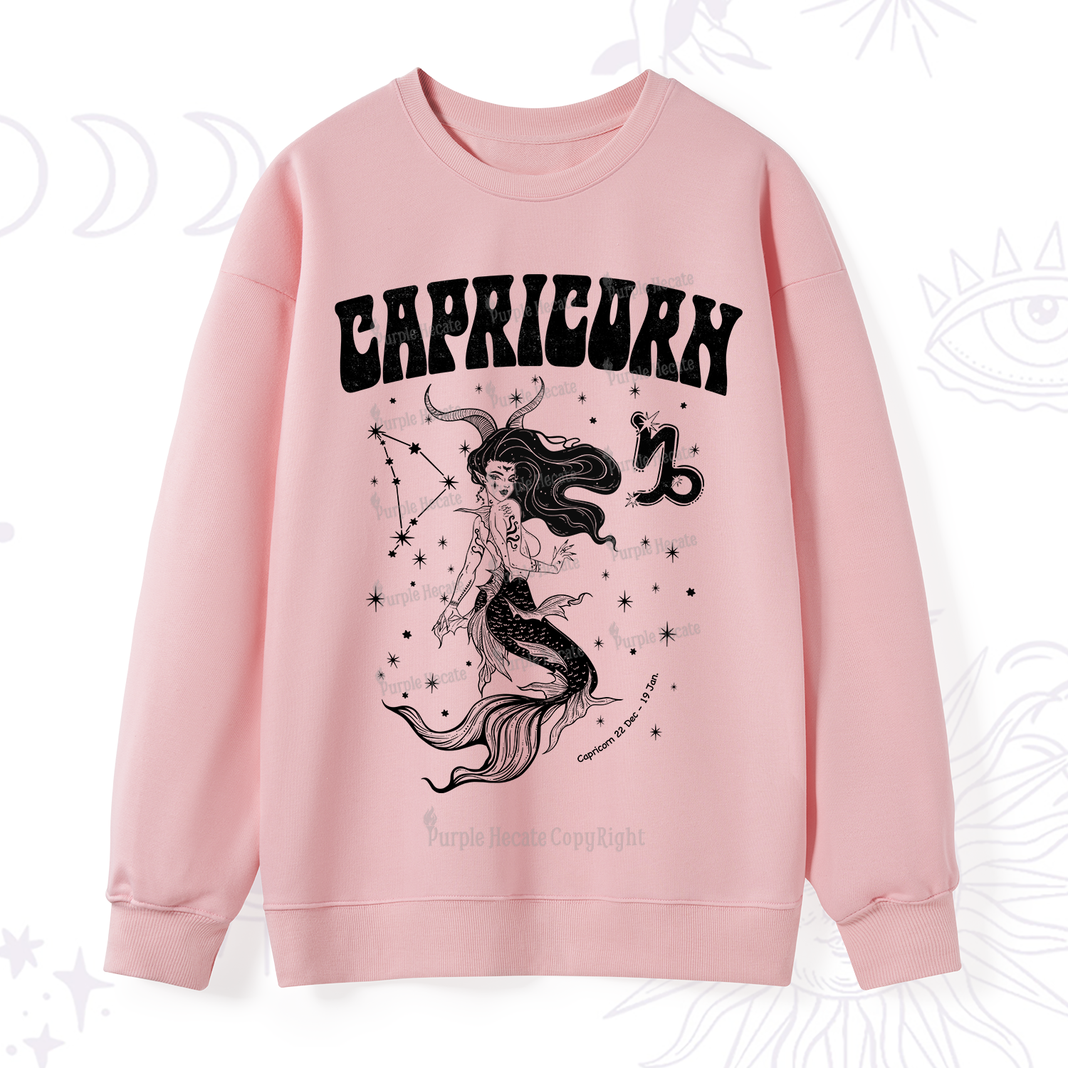 Purplehecate Capricorn Zodiac Glyphs Sweatshirt