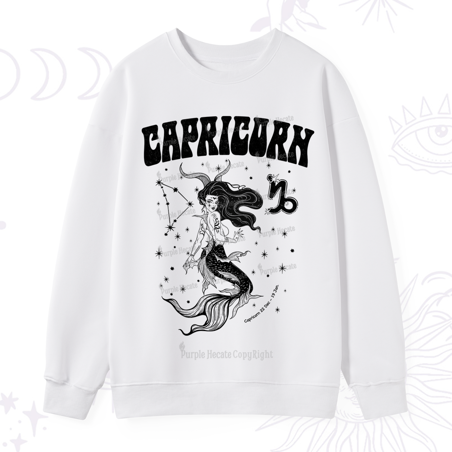 Purplehecate Capricorn Zodiac Glyphs Sweatshirt