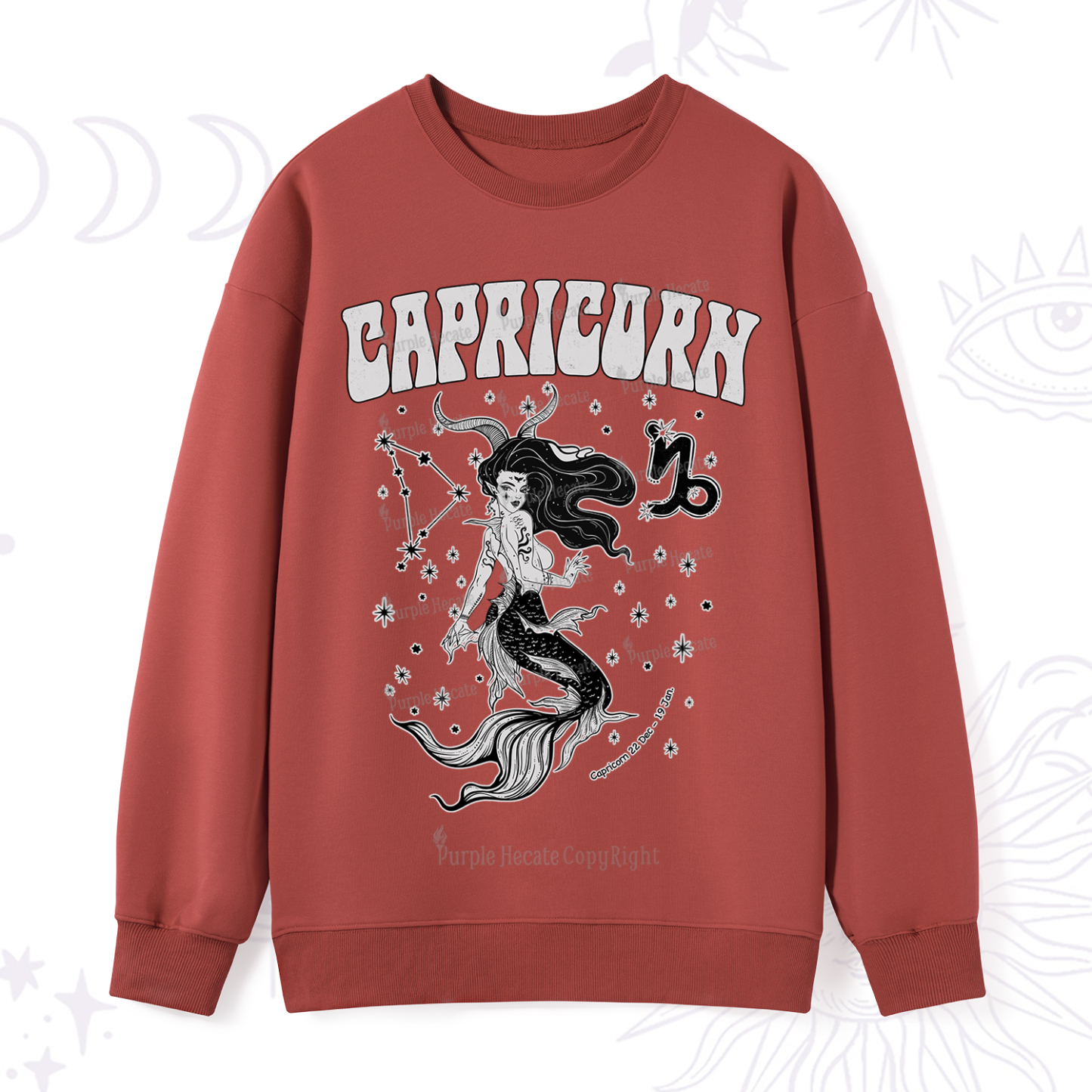 Purplehecate Capricorn Zodiac Glyphs Sweatshirt