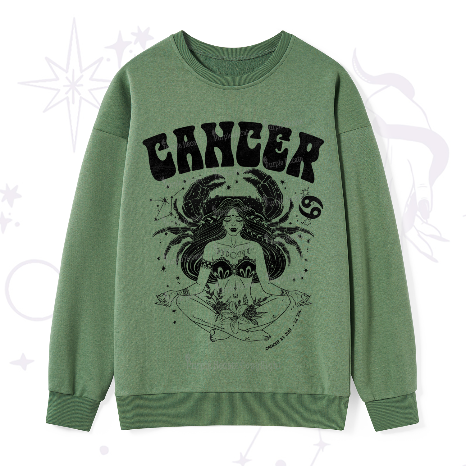 Purplehecate Cancer Zodiac Glyphs Sweatshirt