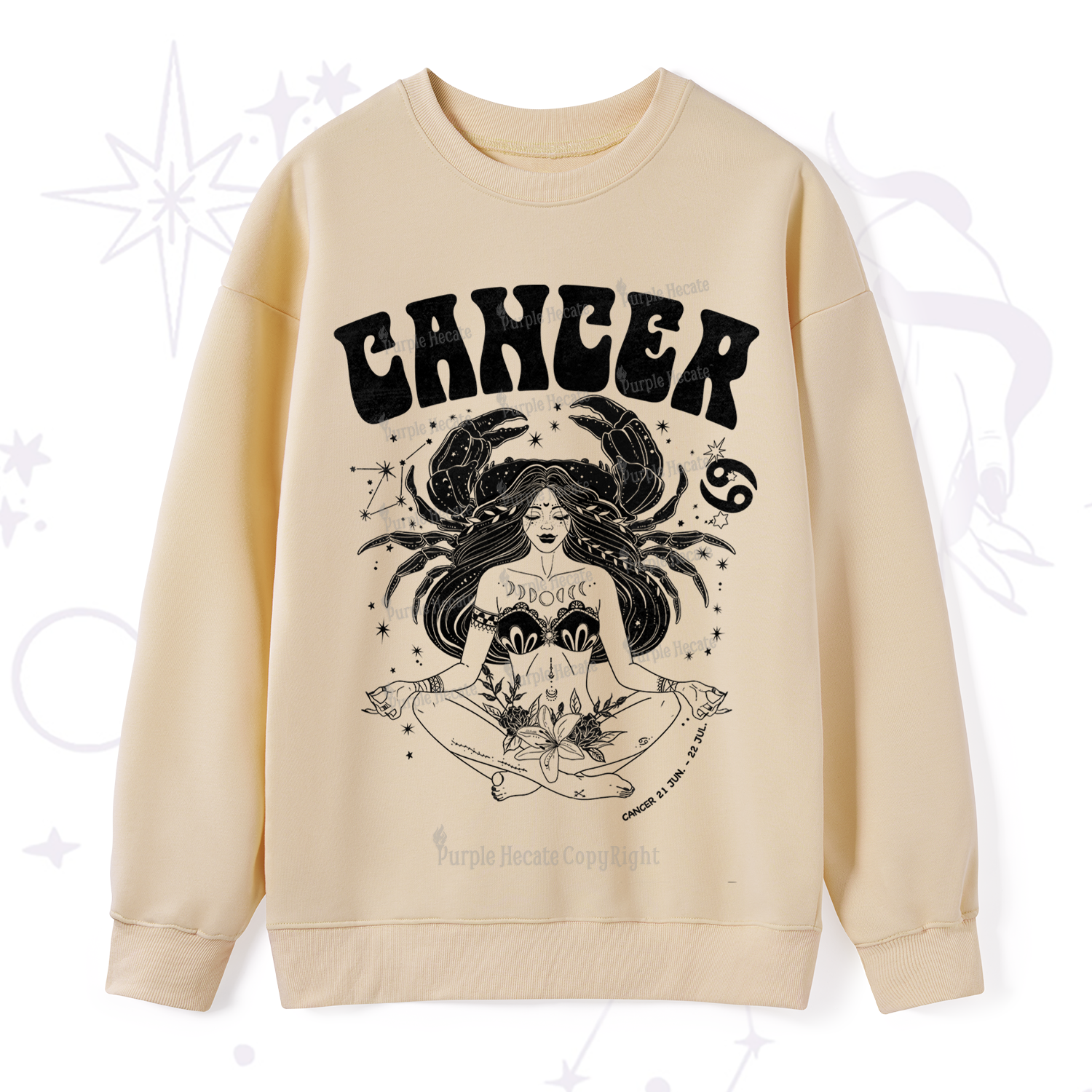 Purplehecate Cancer Zodiac Glyphs Sweatshirt