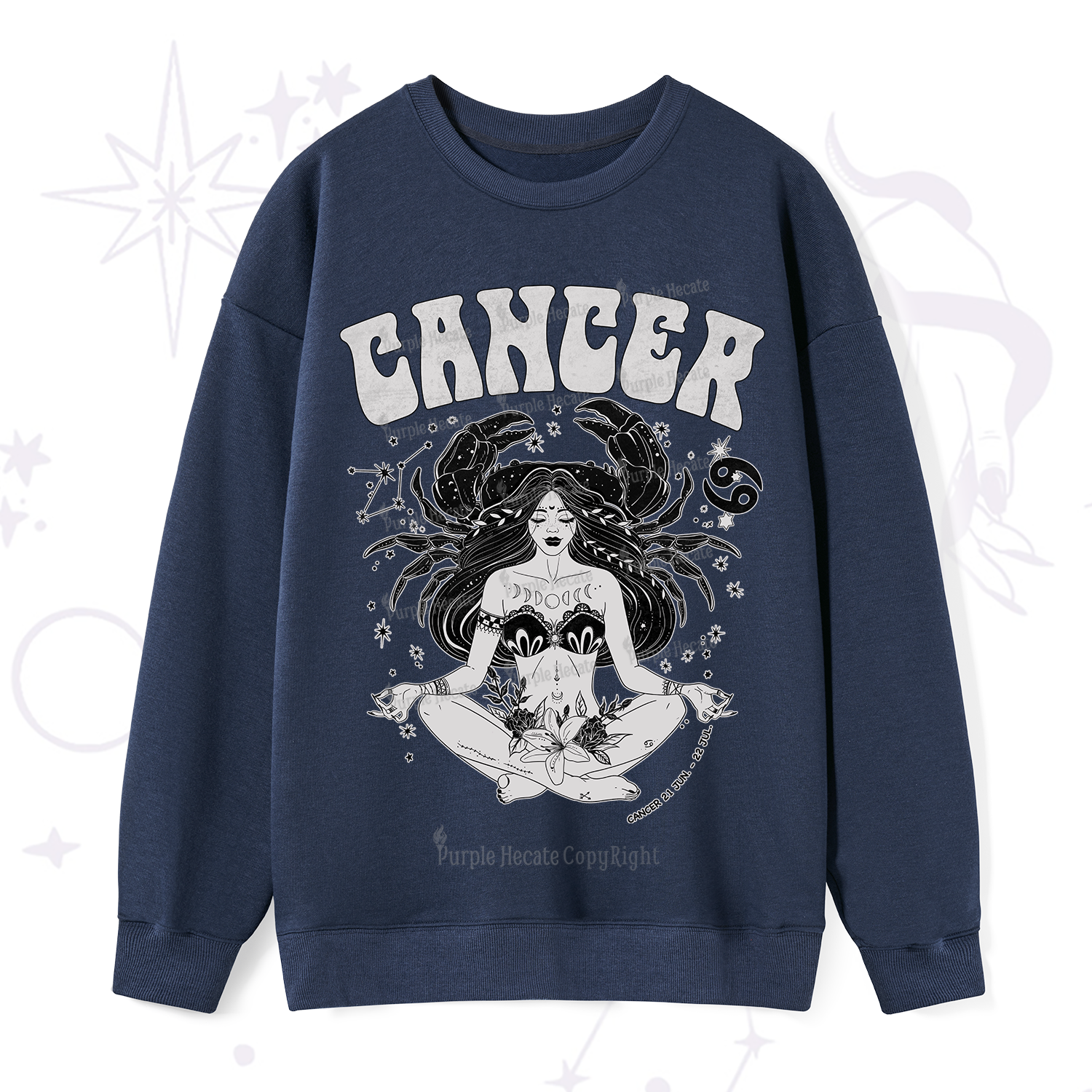 Purplehecate Cancer Zodiac Glyphs Sweatshirt