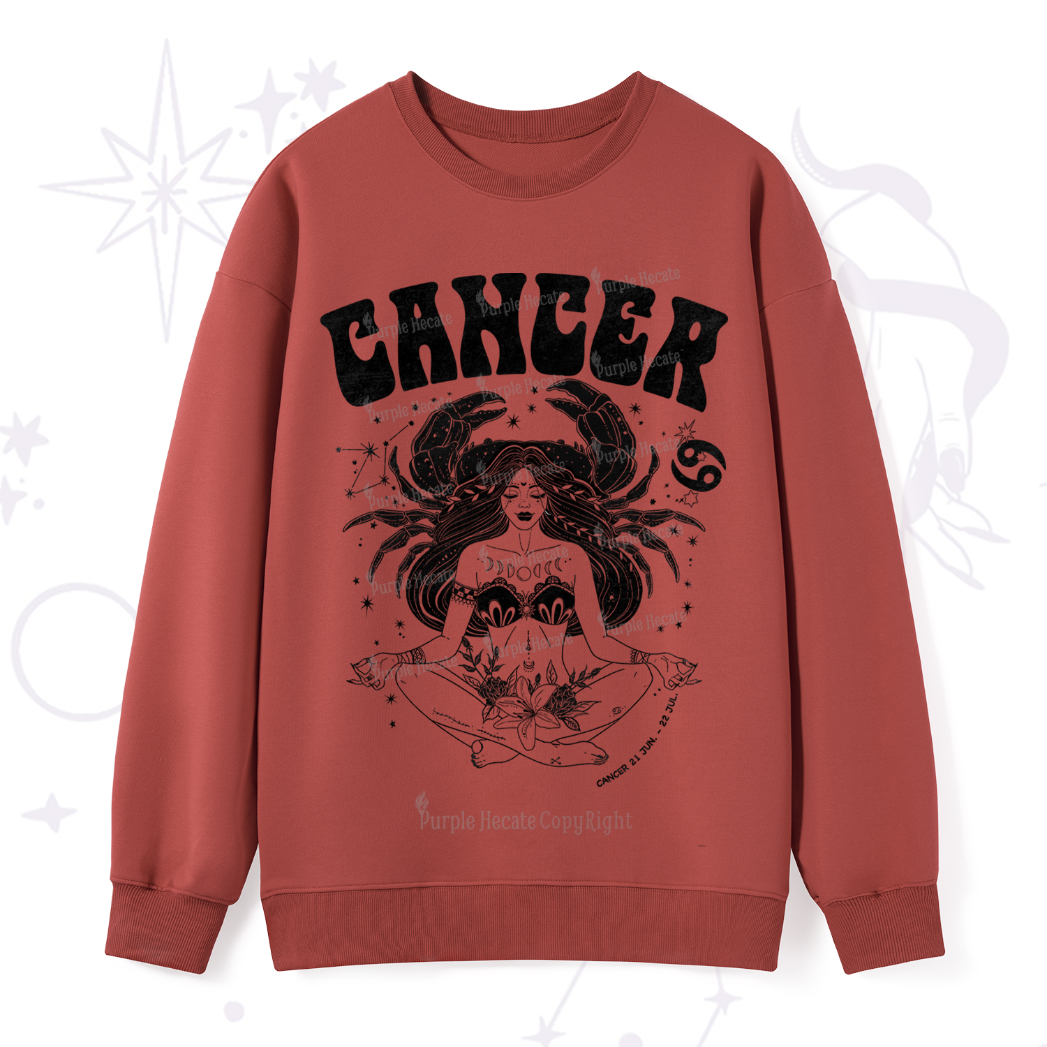 Purplehecate Cancer Zodiac Glyphs Sweatshirt