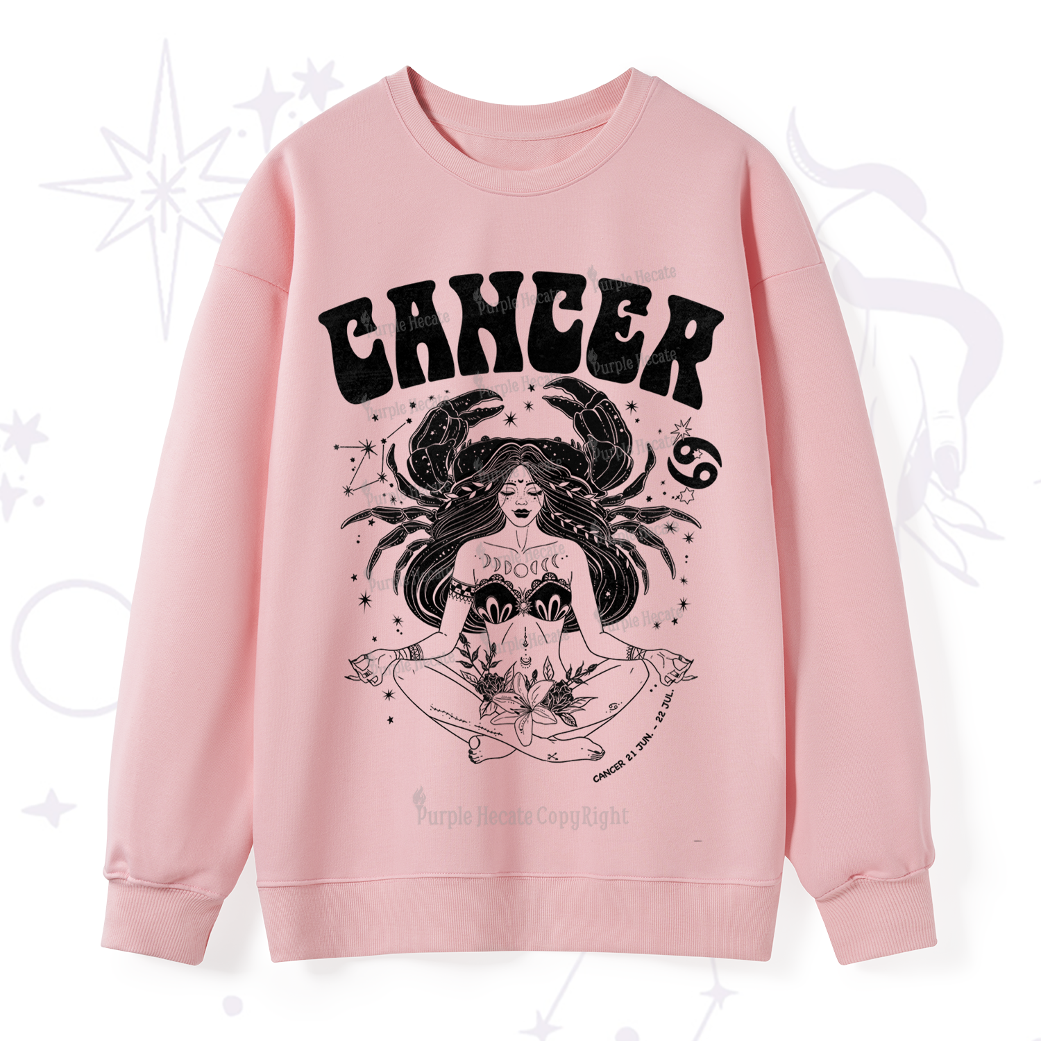 Purplehecate Cancer Zodiac Glyphs Sweatshirt