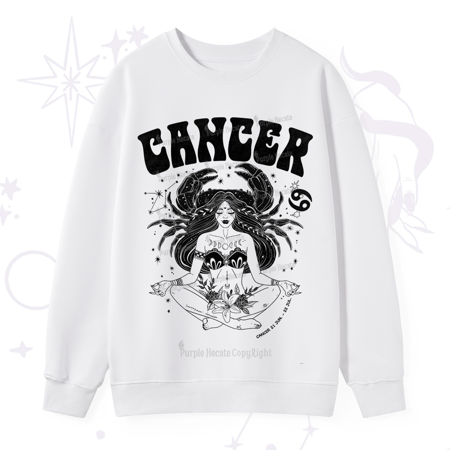 Purplehecate Cancer Zodiac Glyphs Sweatshirt