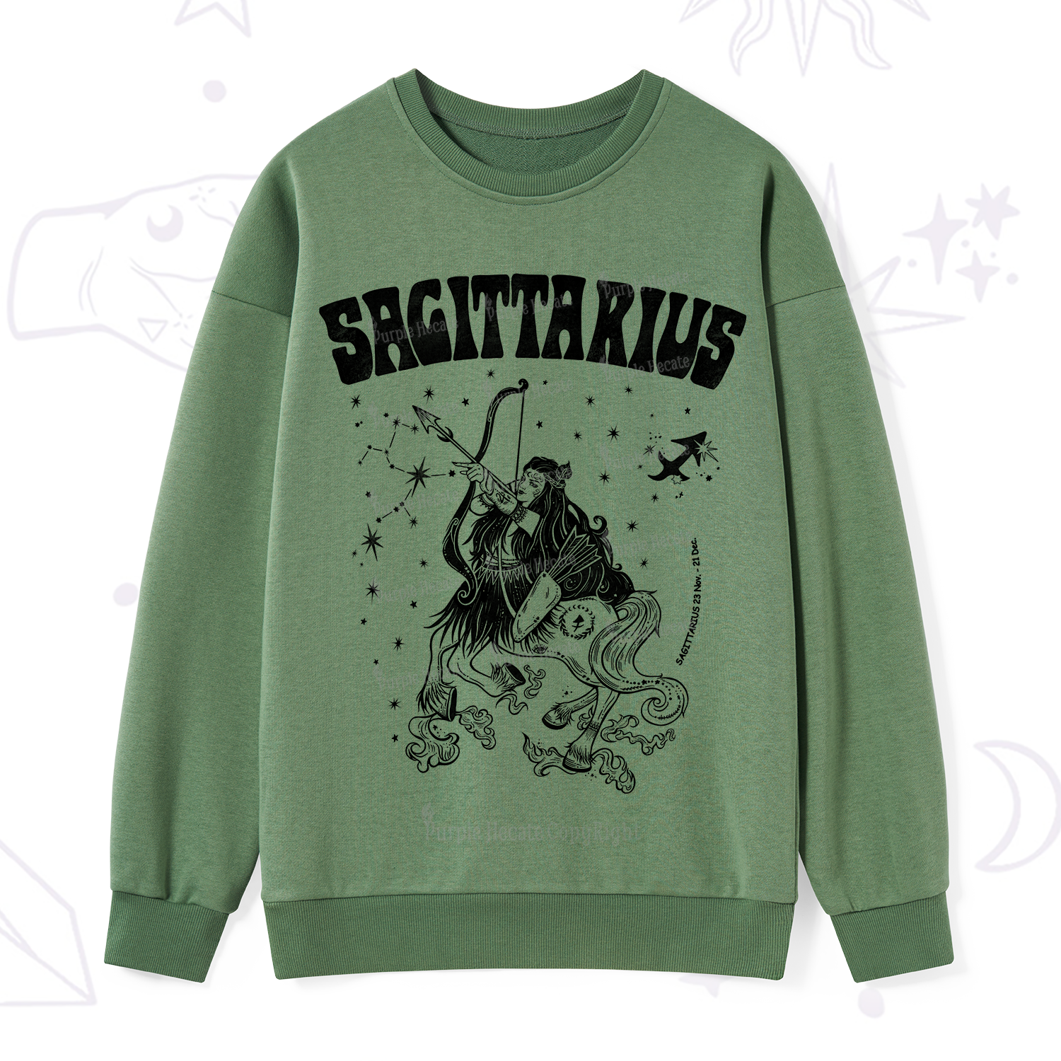 Purplehecate Sagittarius Zodiac Glyphs Sweatshirt