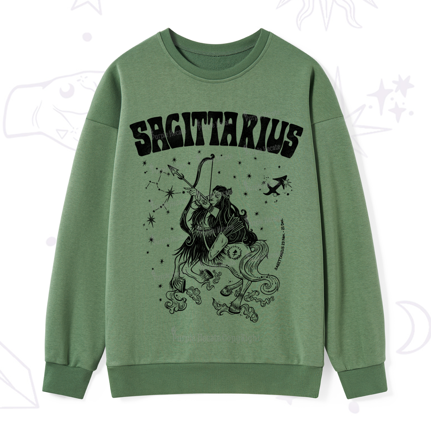 Purplehecate Sagittarius Zodiac Glyphs Sweatshirt