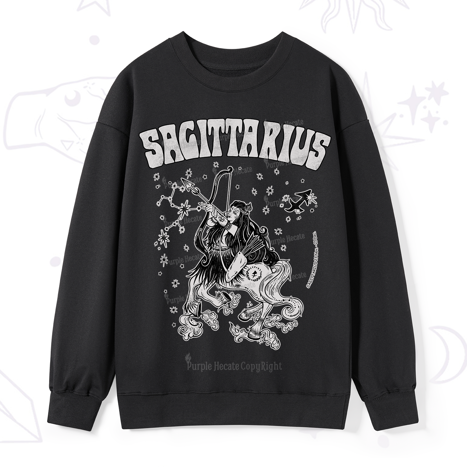 Purplehecate Sagittarius Zodiac Glyphs Sweatshirt