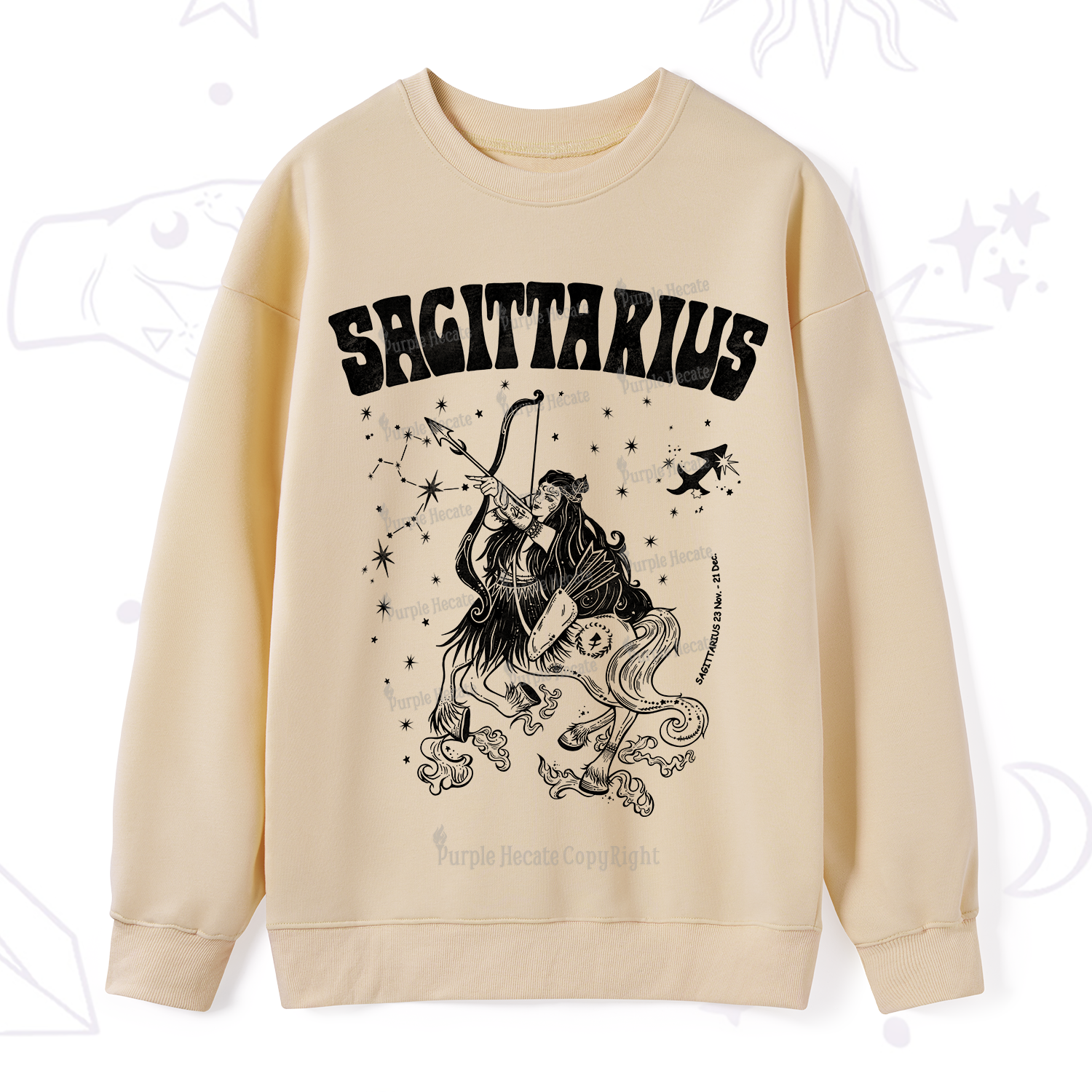 Purplehecate Sagittarius Zodiac Glyphs Sweatshirt