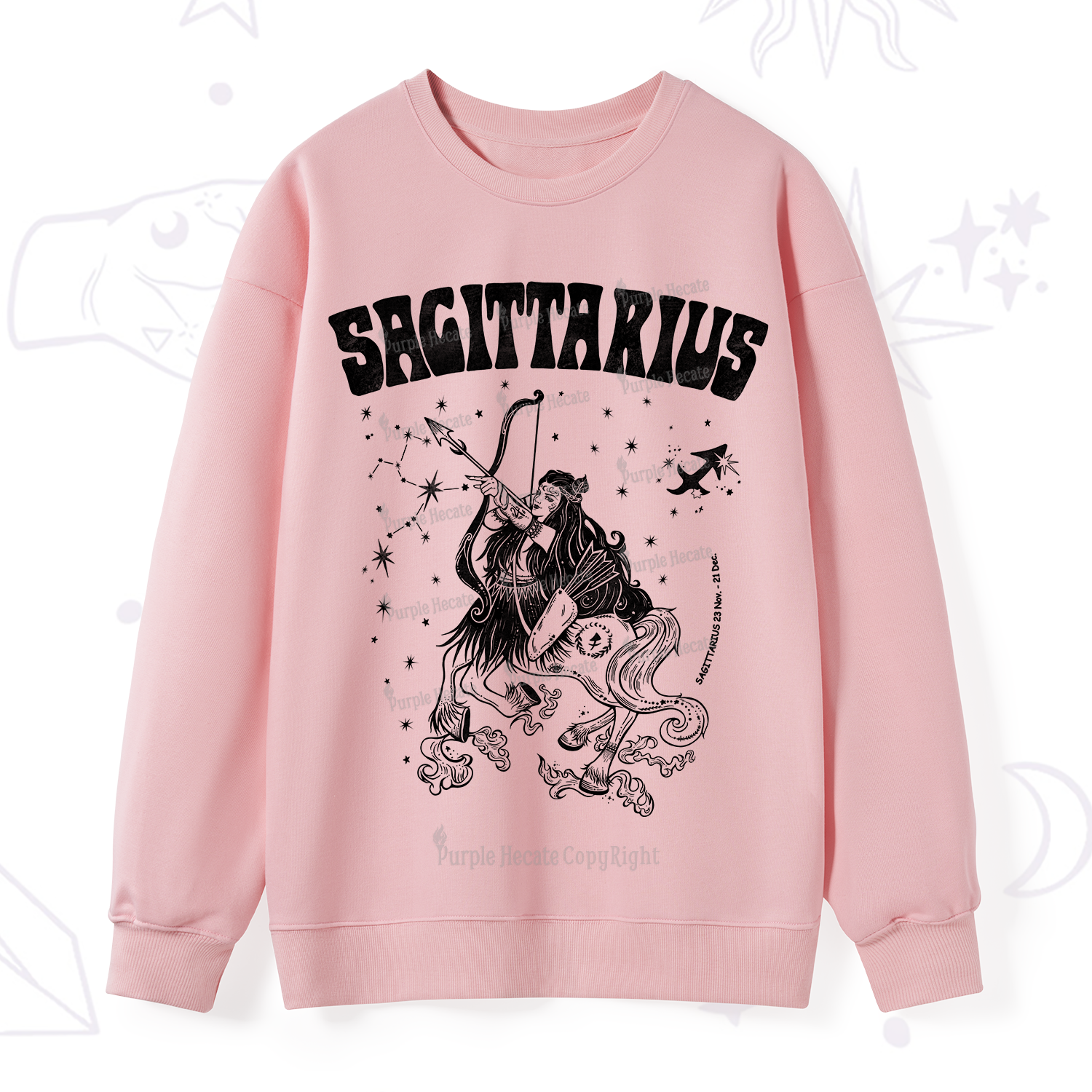 Purplehecate Sagittarius Zodiac Glyphs Sweatshirt