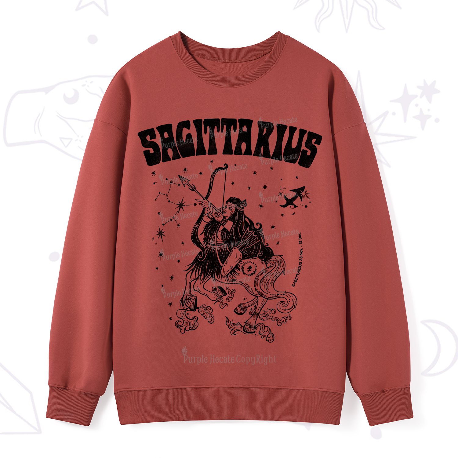 Purplehecate Sagittarius Zodiac Glyphs Sweatshirt
