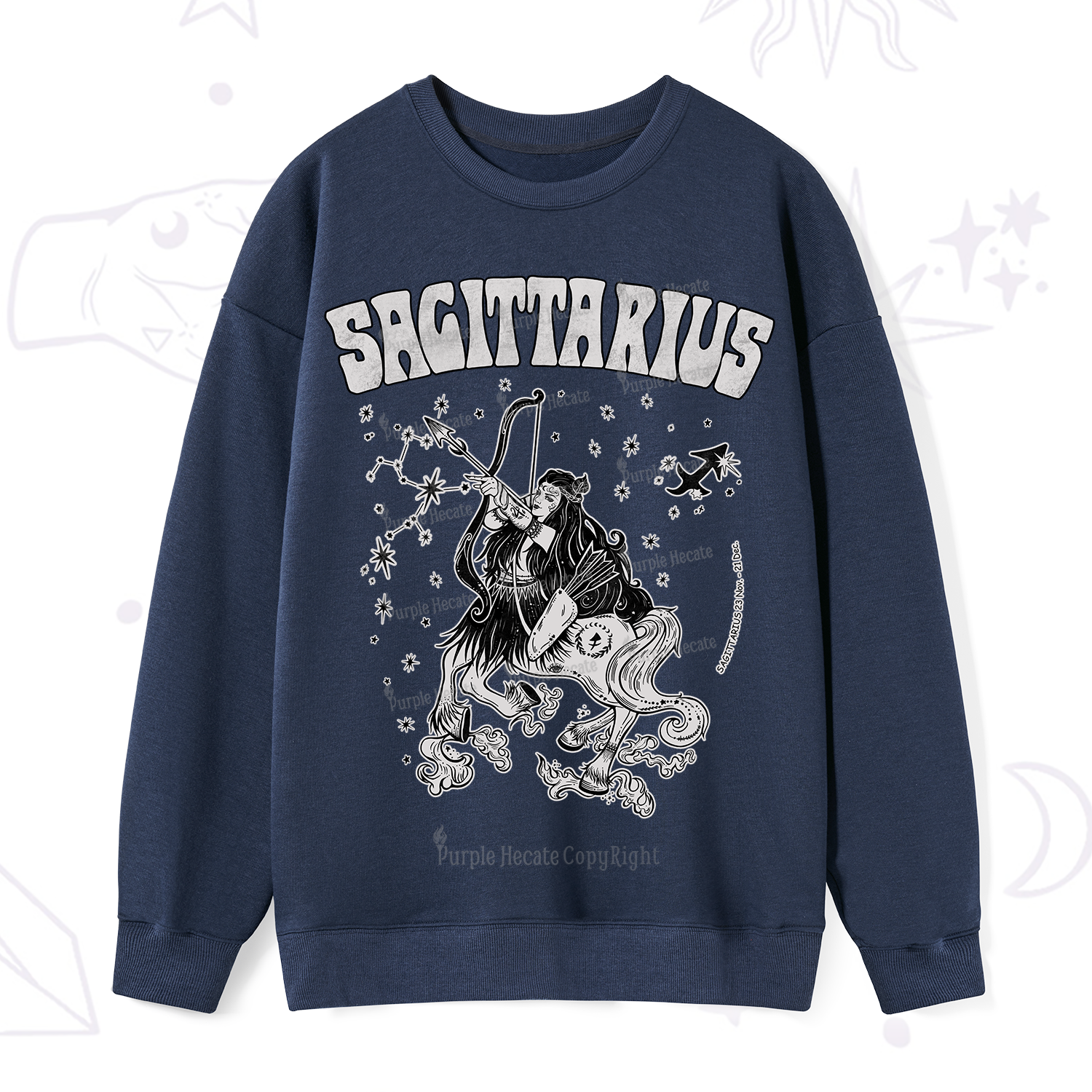 Purplehecate Sagittarius Zodiac Glyphs Sweatshirt