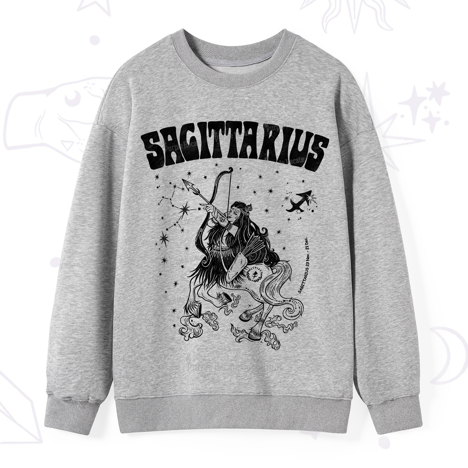 Purplehecate Sagittarius Zodiac Glyphs Sweatshirt