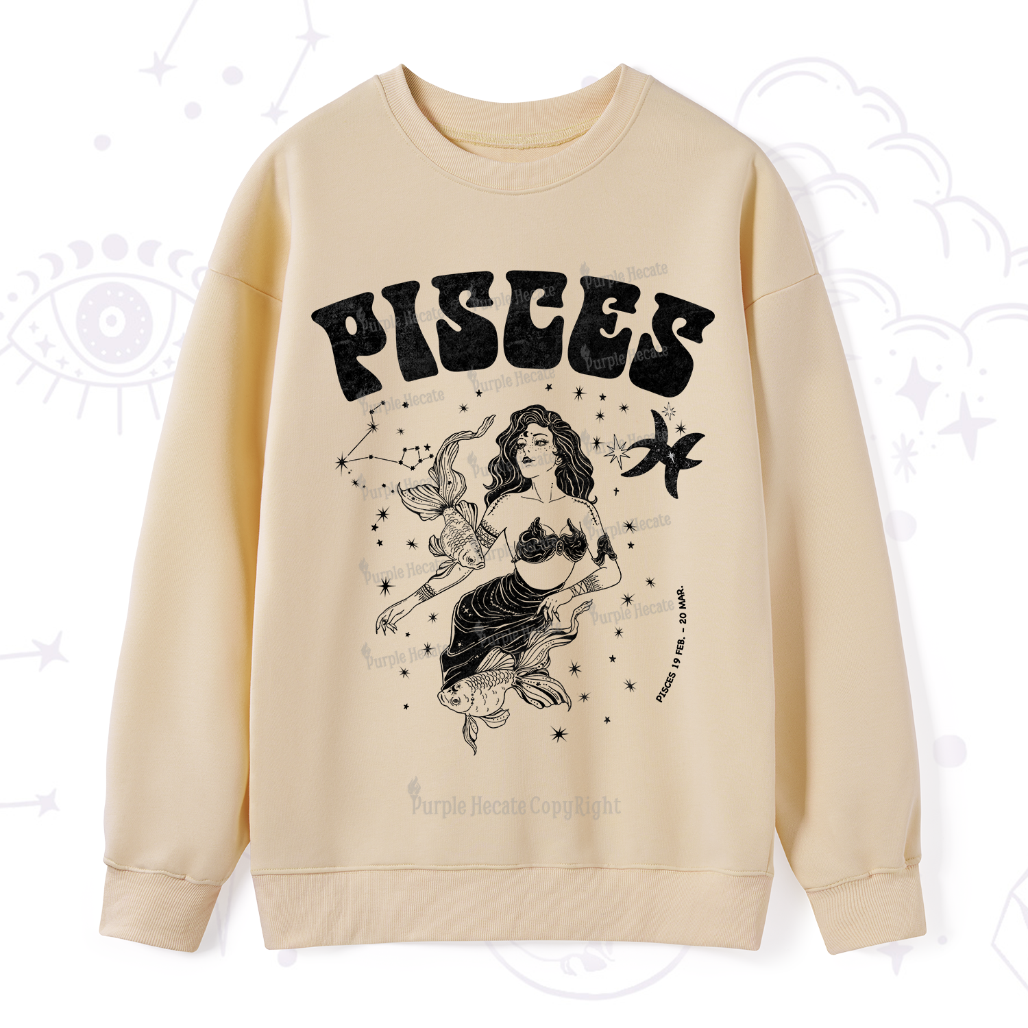Purplehecate Pisces Zodiac Glyphs Sweatshirt