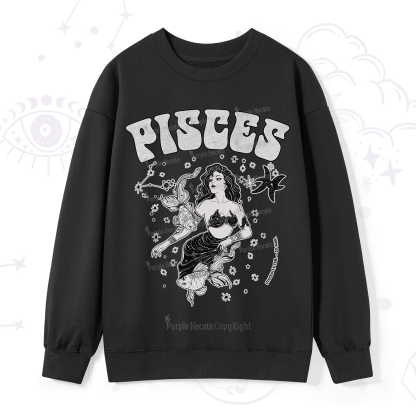 Purplehecate Pisces Zodiac Glyphs Sweatshirt