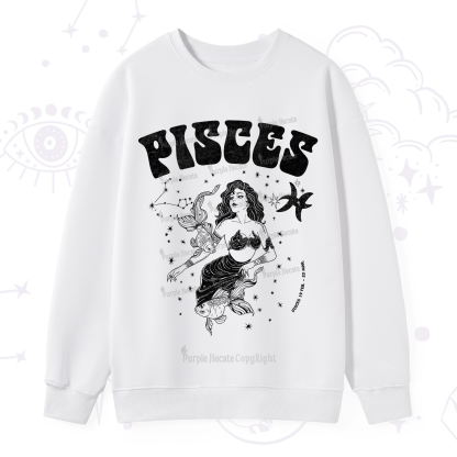 Purplehecate Pisces Zodiac Glyphs Sweatshirt