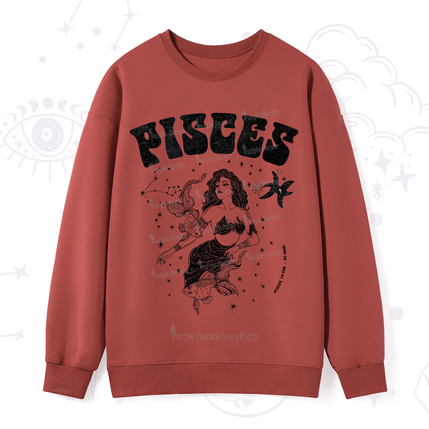 Purplehecate Pisces Zodiac Glyphs Sweatshirt