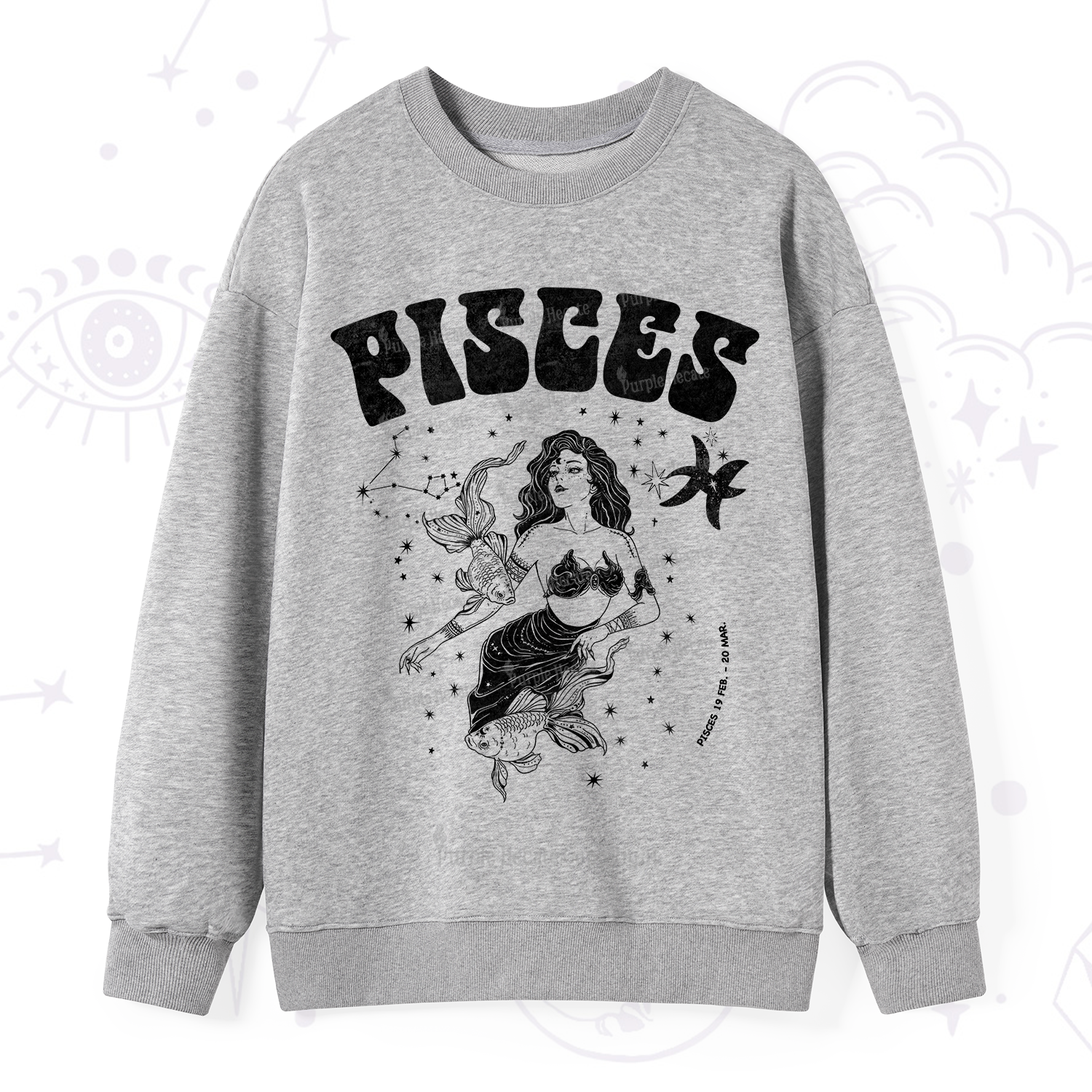 Purplehecate Pisces Zodiac Glyphs Sweatshirt