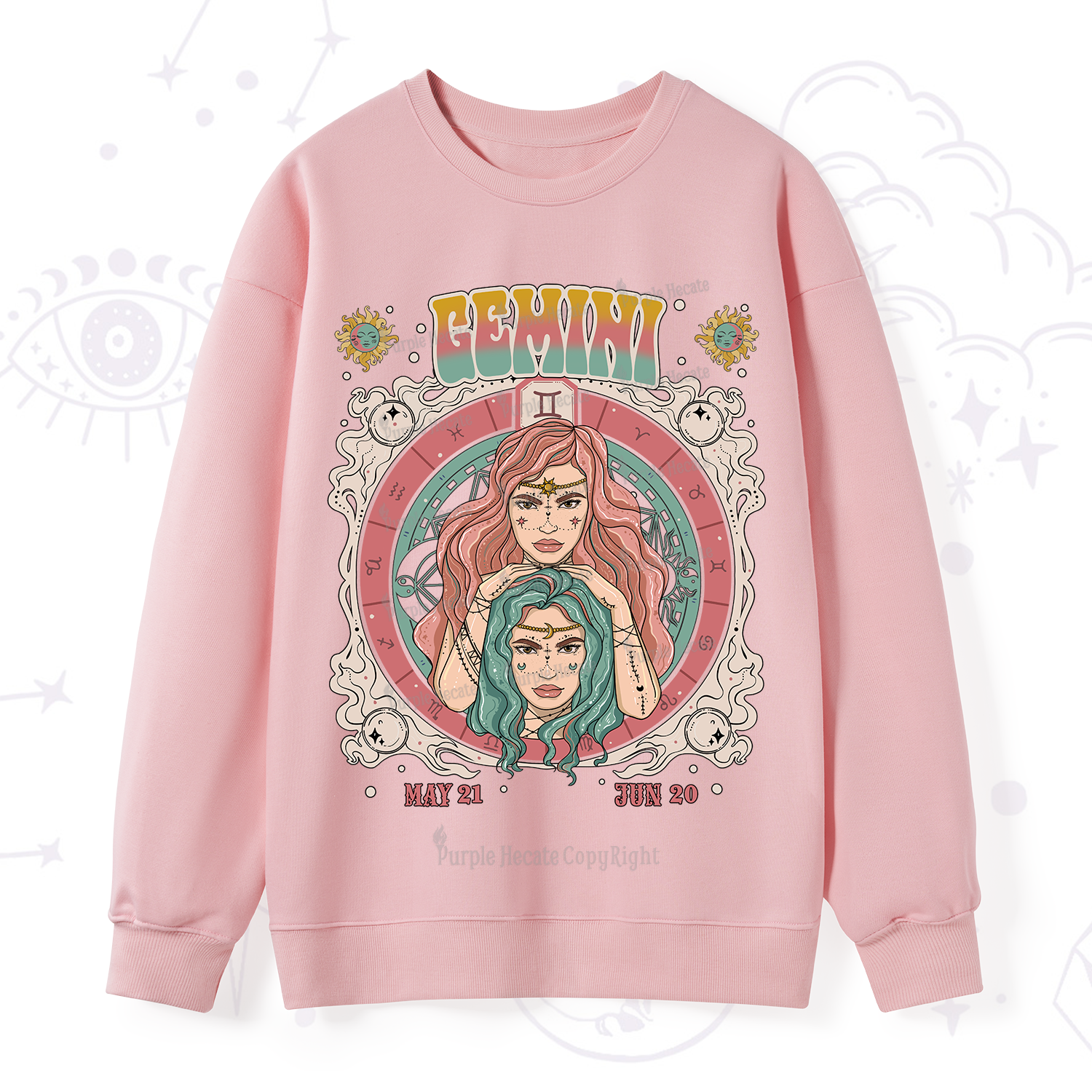 Purplehecate Gemini Cosmic Zodiac Sweatshirt
